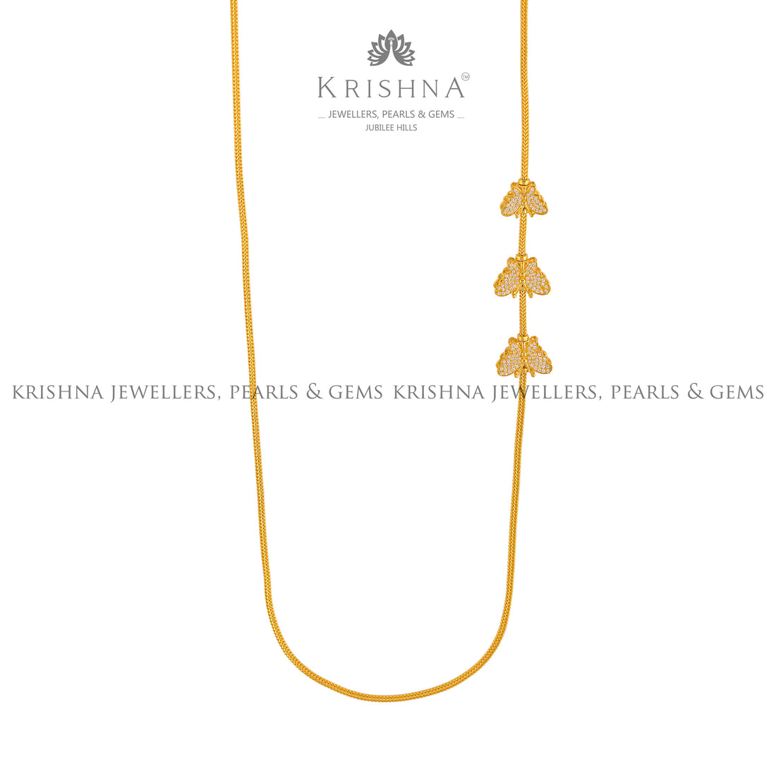 Modern Gold Butterfly Necklace - Krishna Jewellers Pearls and Gems