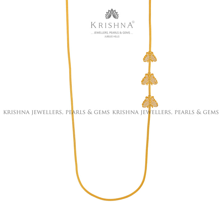 Modern Gold Butterfly Necklace - Krishna Jewellers Pearls and Gems