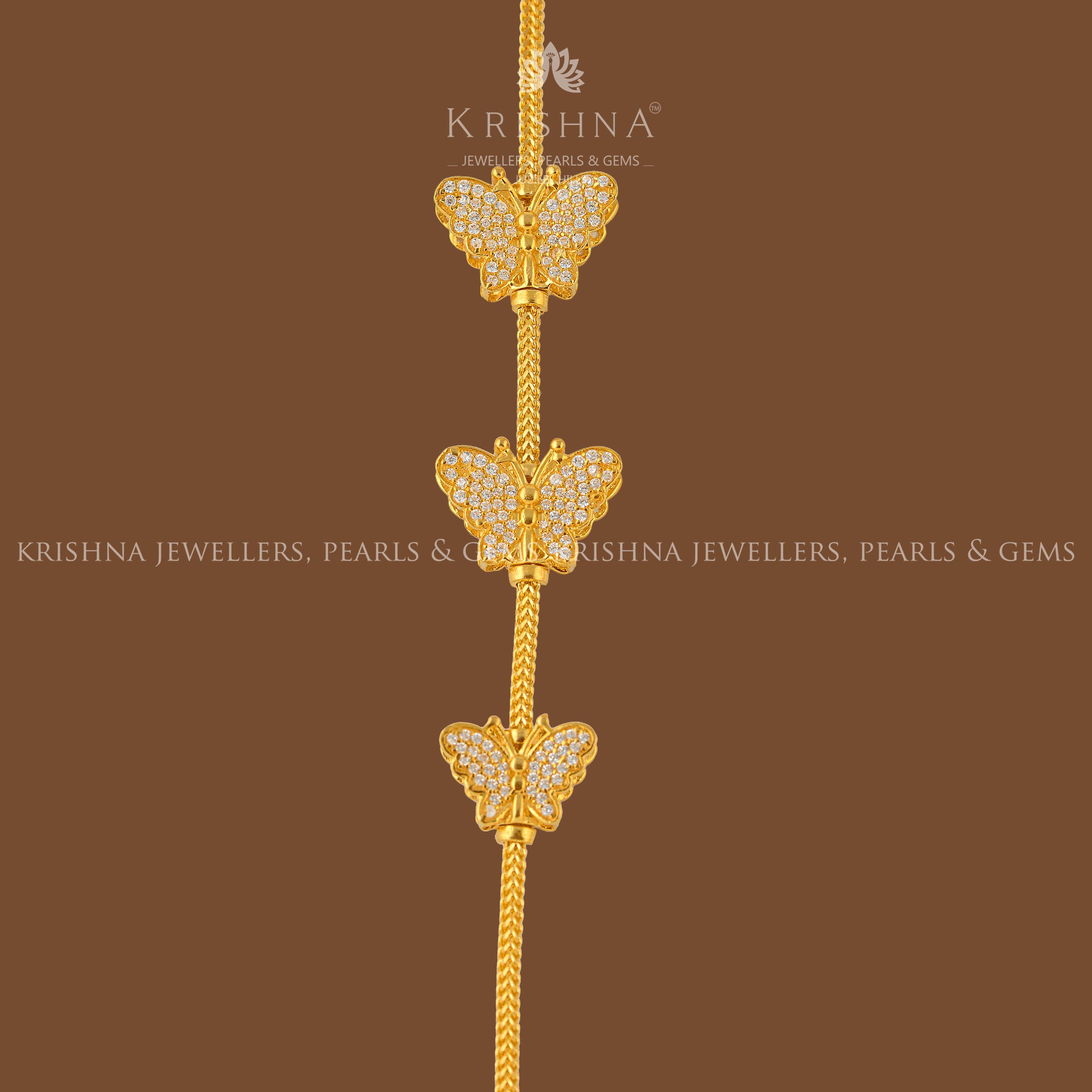 Modern Gold Butterfly Necklace - Krishna Jewellers Pearls and Gems
