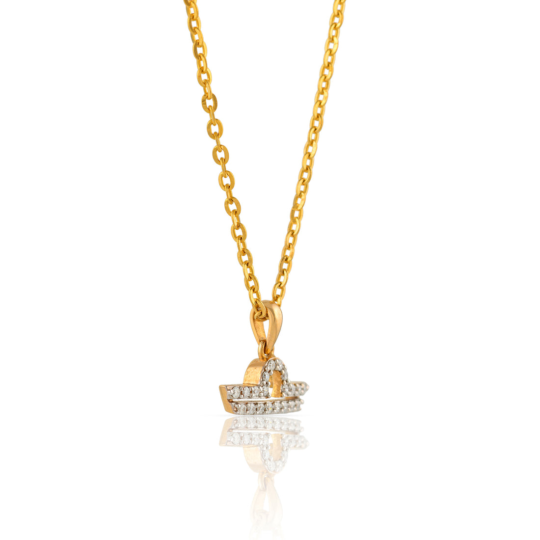 Gold Libra Diamond Pendant - Krishna Jewellers Pearls and Gems