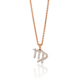 Rose Gold Chain Virgo Zodiac Diamond Pendant - Krishna Jewellers Pearls and Gems