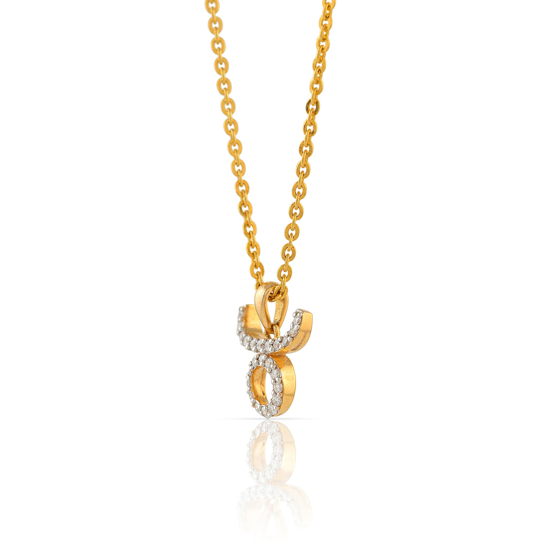 Gold Chain-Tauras Zodiac Diamond Pendant - Krishna Jewellers Pearls and Gems