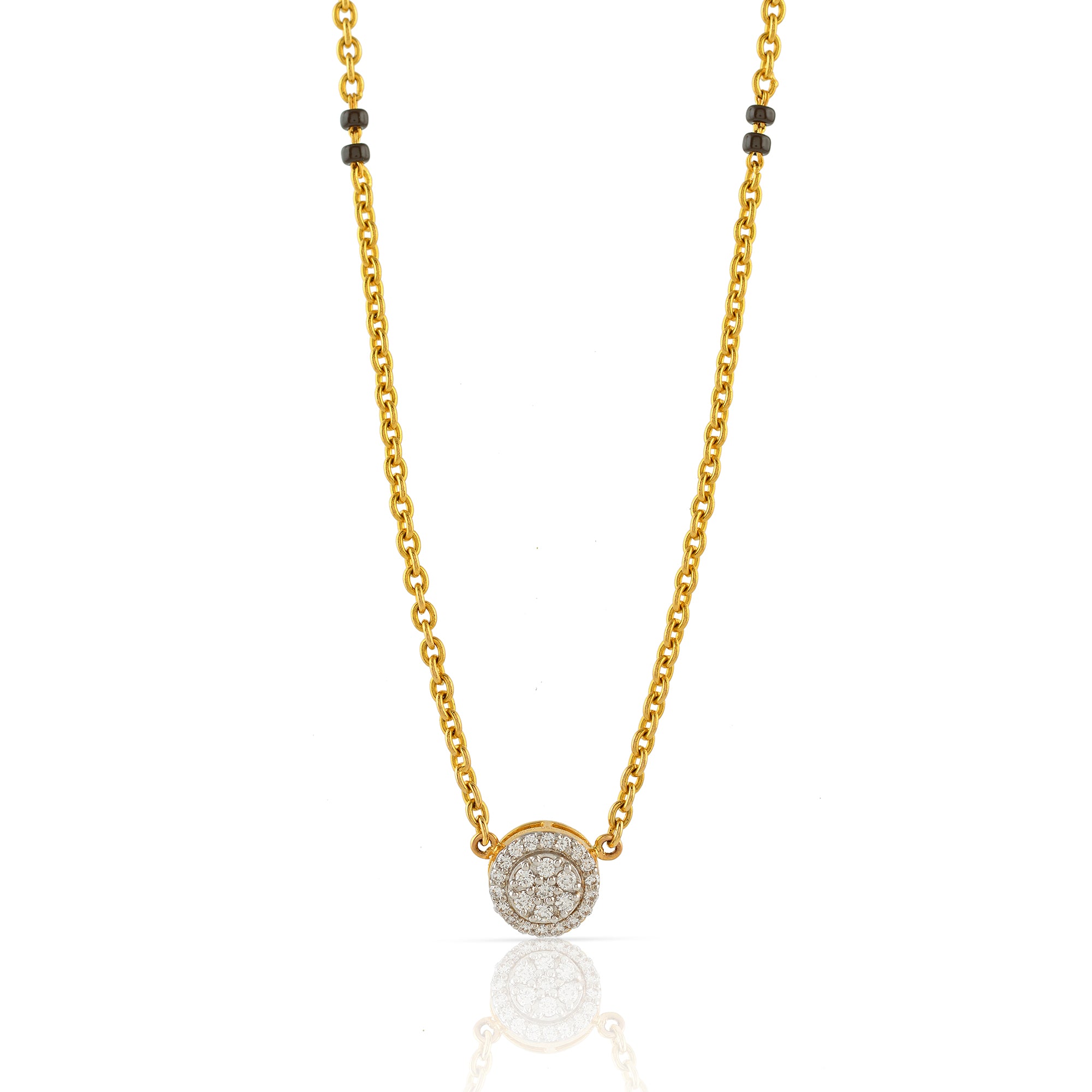 Gold Chain-Shunya Diamond Pendant - Krishna Jewellers Pearls and Gems