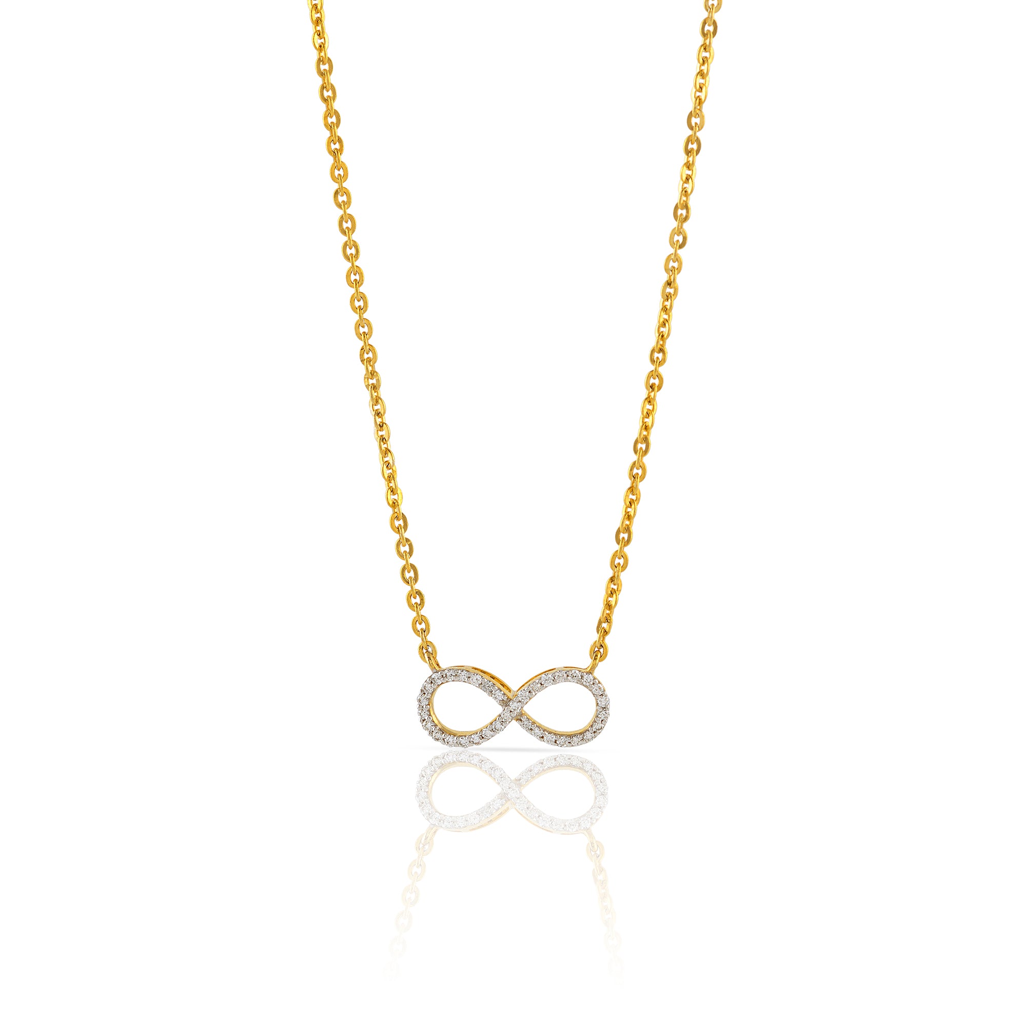 Gold Chain Infinity Diamond Pendant - Krishna Jewellers Pearls and Gems