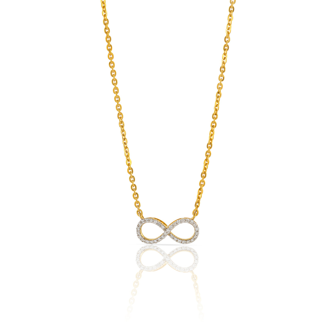 Gold Chain Infinity Diamond Pendant - Krishna Jewellers Pearls and Gems