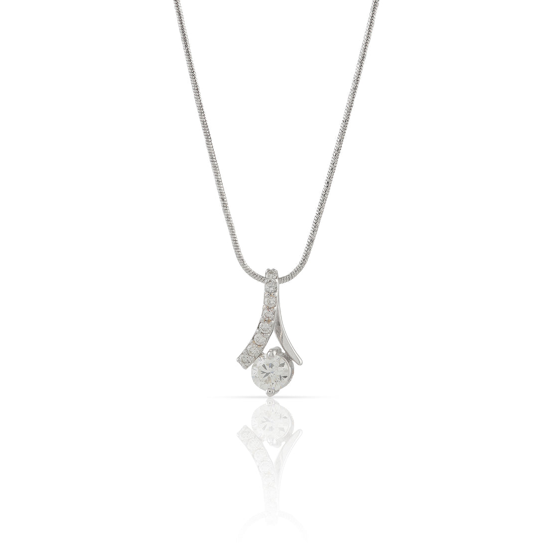 Diamond Chain Ribbon Style Diamond Pendant - Krishna Jewellers Pearls and Gems