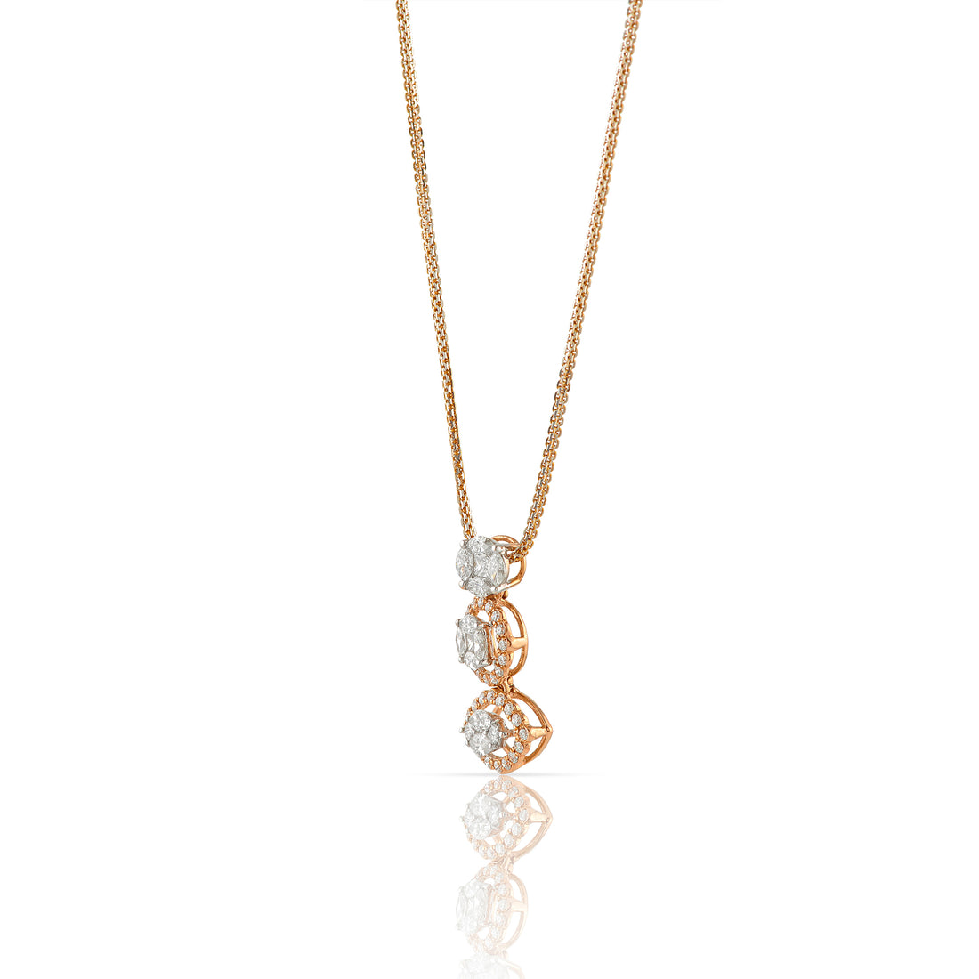 Rose Gold Chain Evil Eye Diamond Pendant - Krishna Jewellers Pearls and Gems