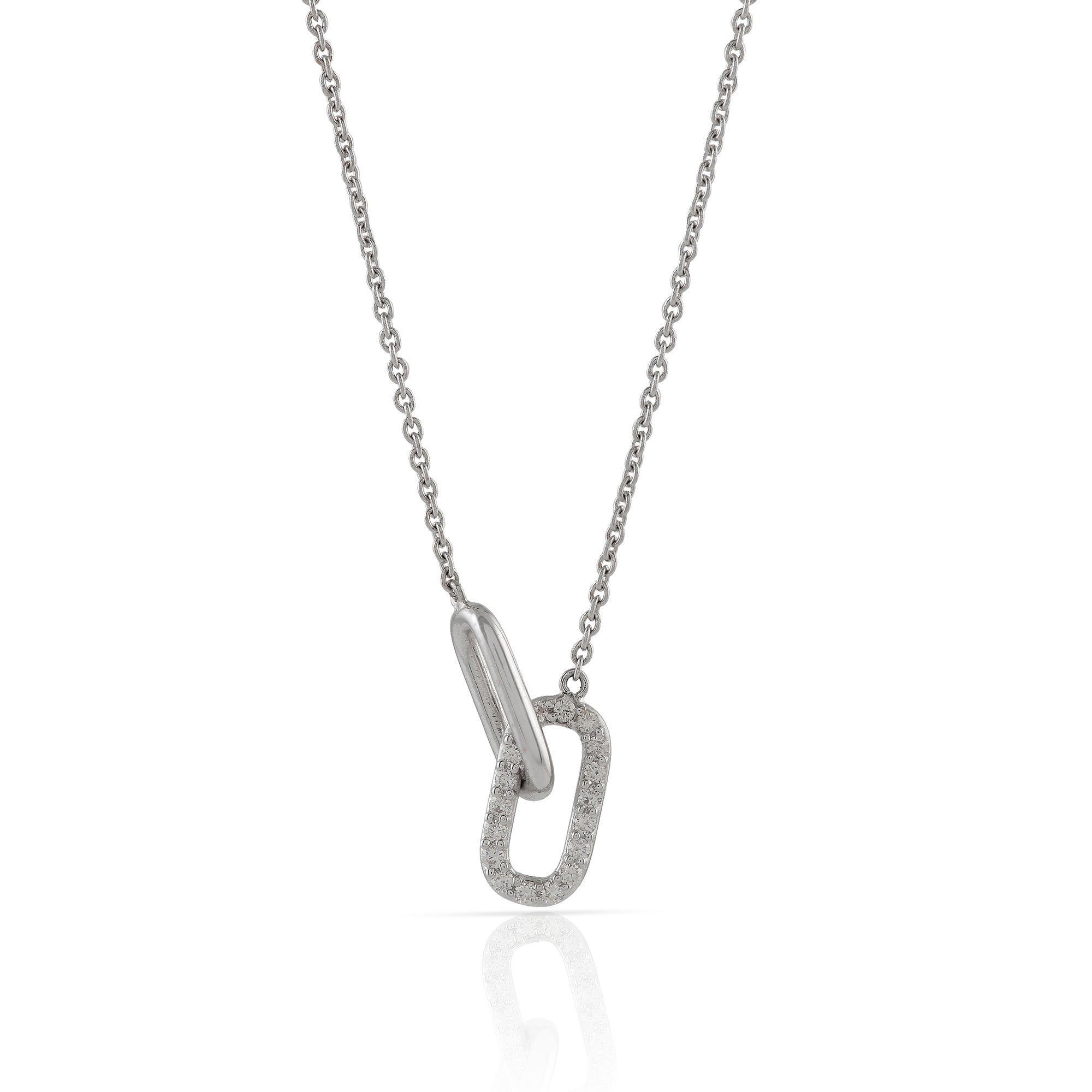 Gold Chain 2 Link Paperclip Diamond Pendant - Krishna Jewellers Pearls and Gems