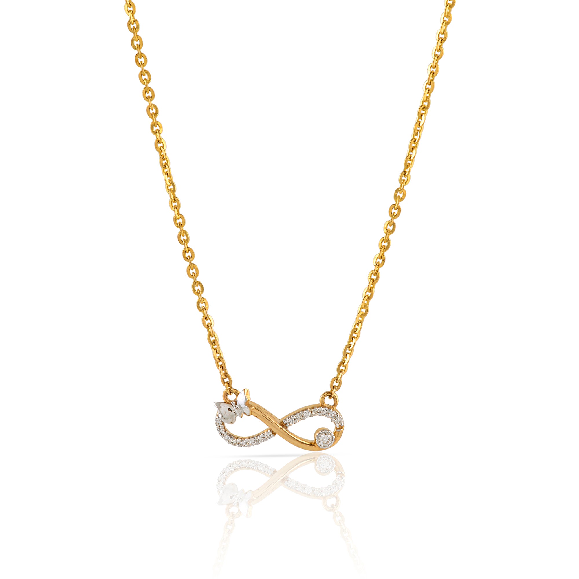 Gold Chain Foreverness Diamond Pendant - Krishna Jewellers Pearls and Gems