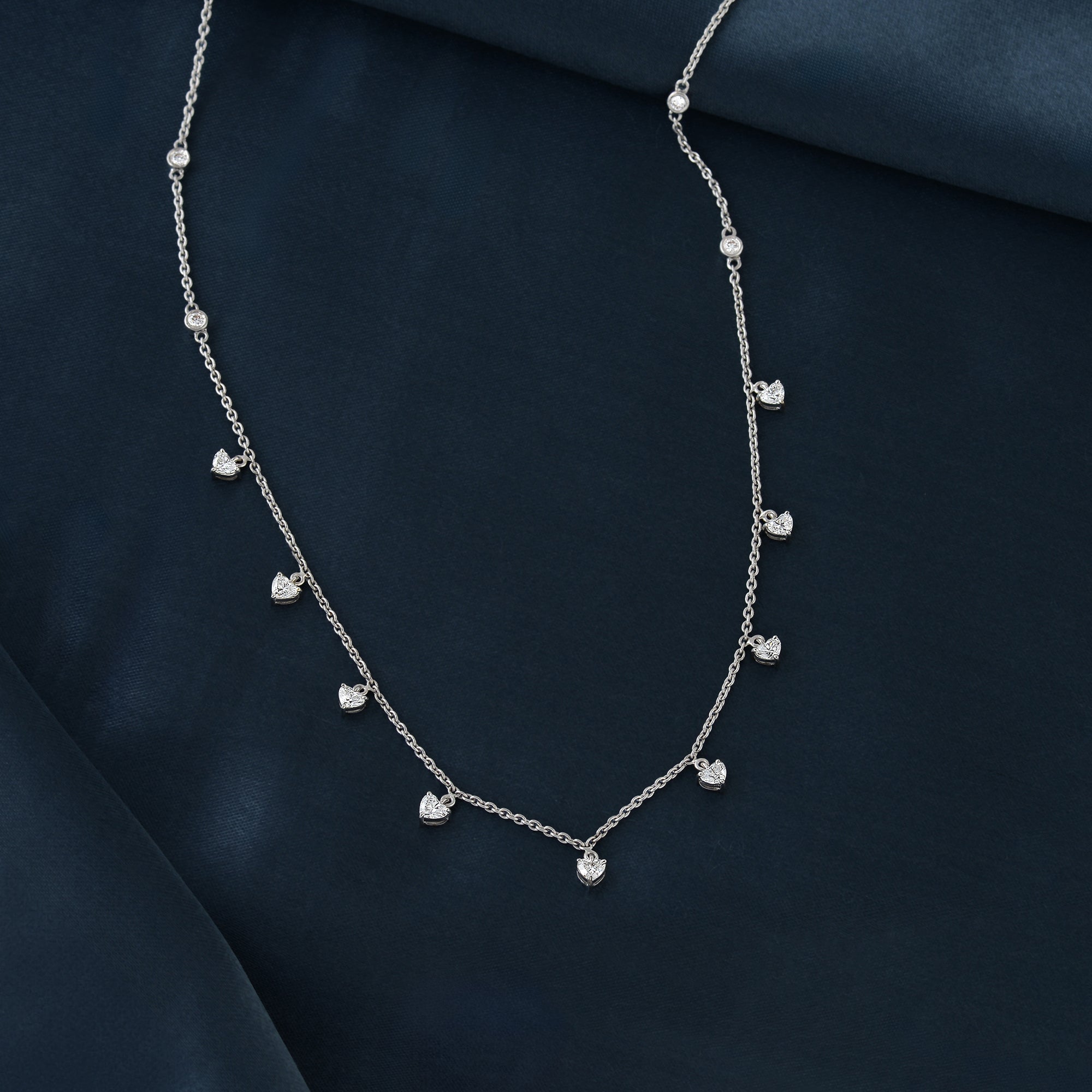 Gold Italian Heart Charm Chain Necklace - Krishna Jewellers Pearls and Gems