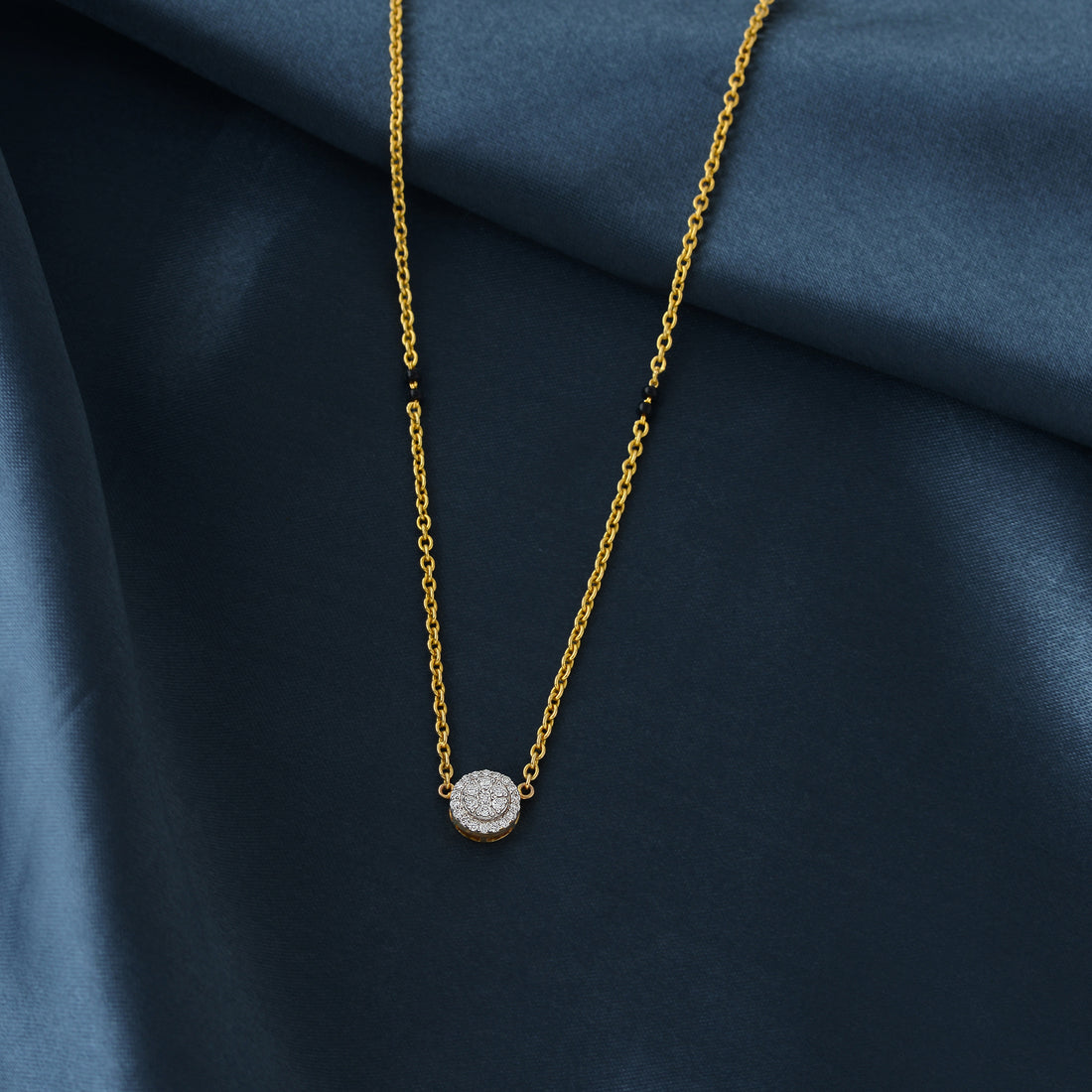 Gold Chain-Shunya Diamond Pendant - Krishna Jewellers Pearls and Gems