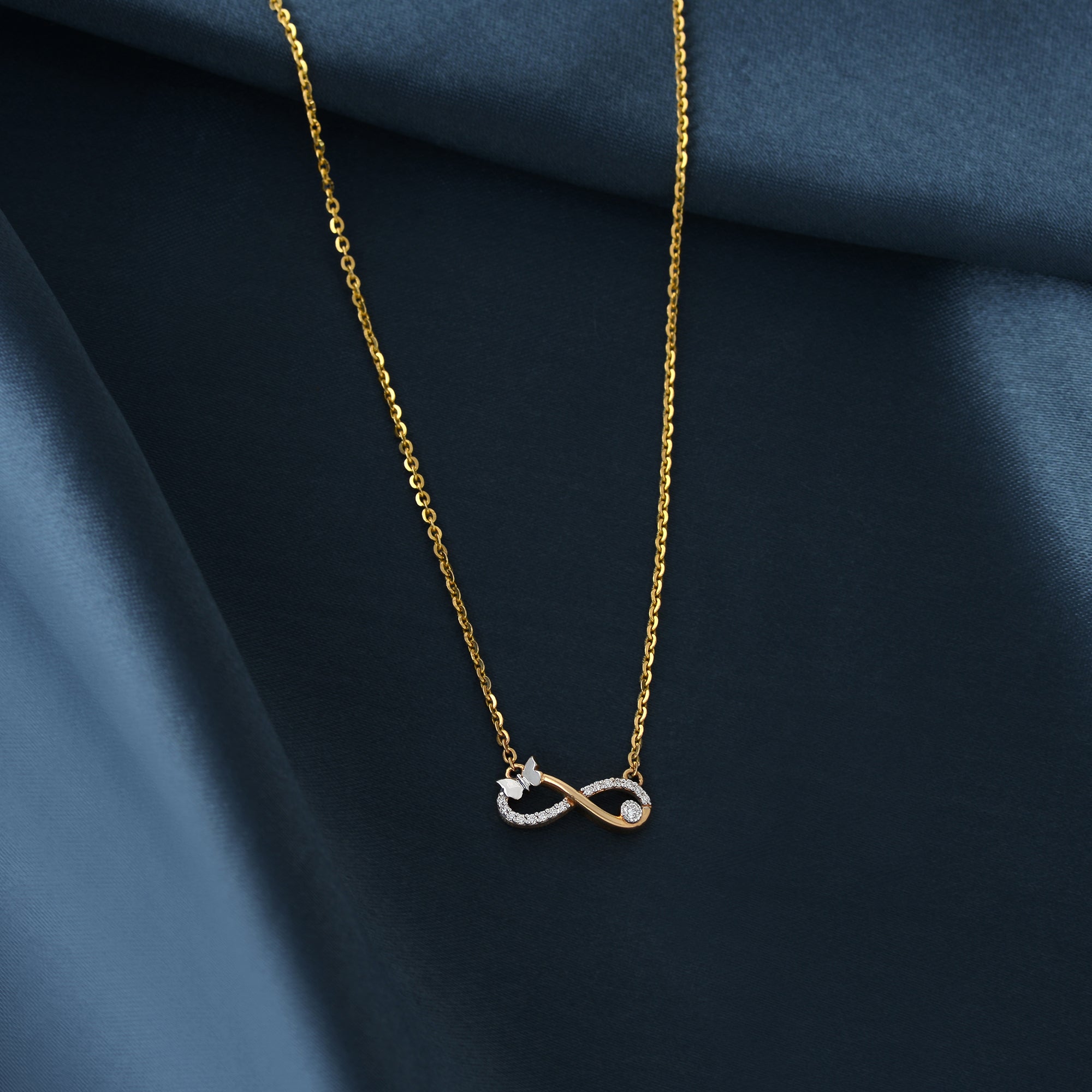 Gold Chain Foreverness Diamond Pendant - Krishna Jewellers Pearls and Gems