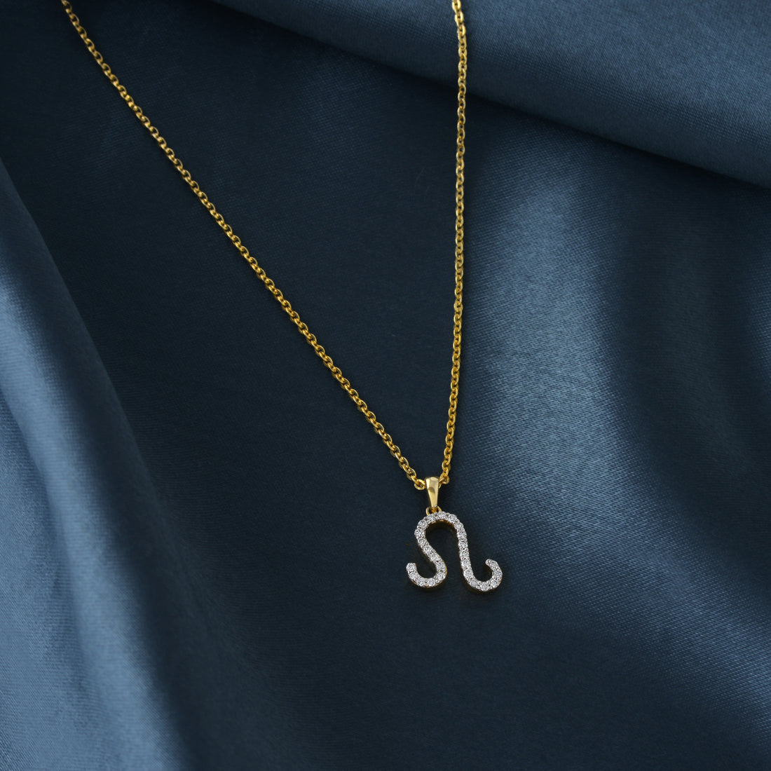 Gold Leo Zodiac Diamond Pendant - Krishna Jewellers Pearls and Gems