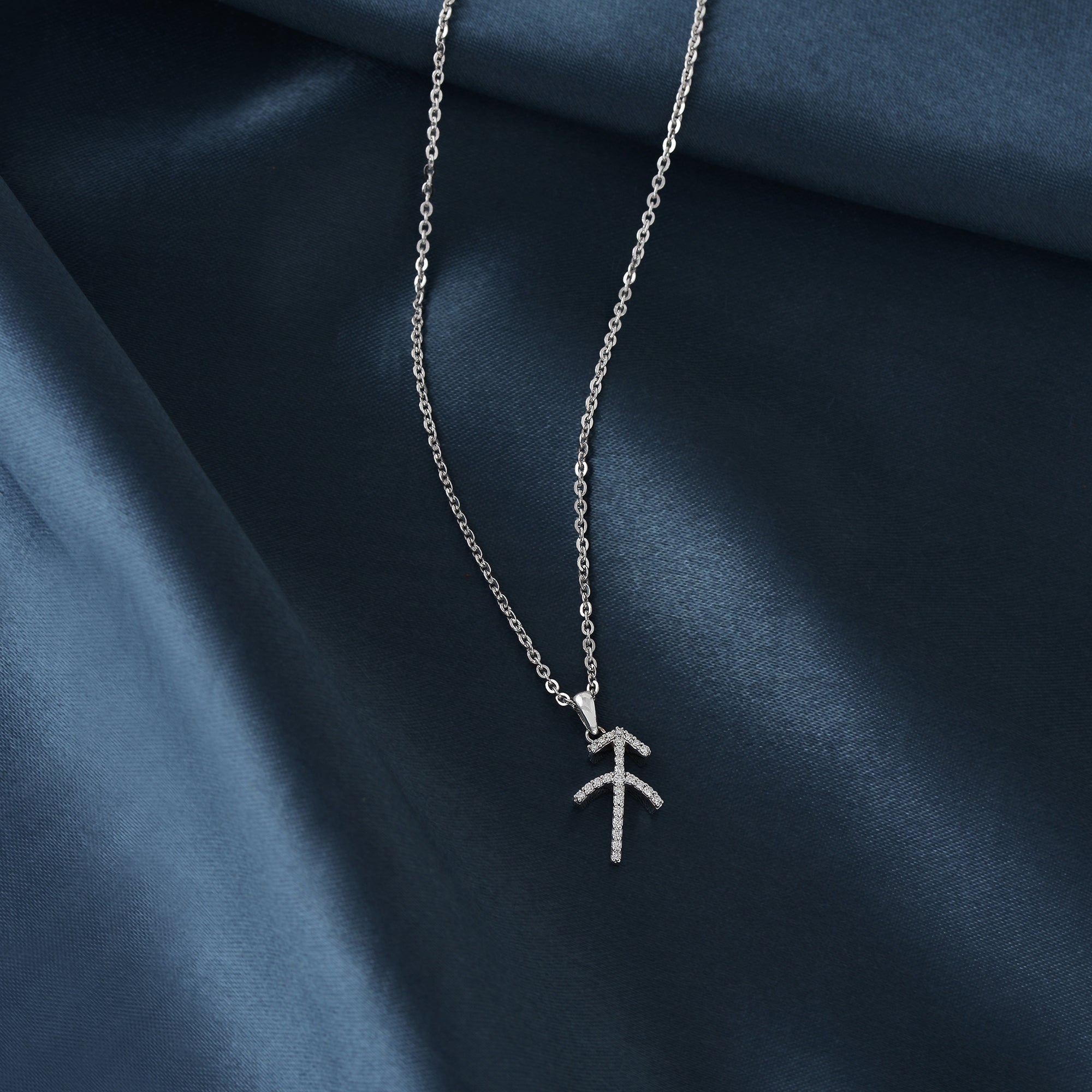 Diamond Chain-Saggitarius Diamond Pendant - Krishna Jewellers Pearls and Gems