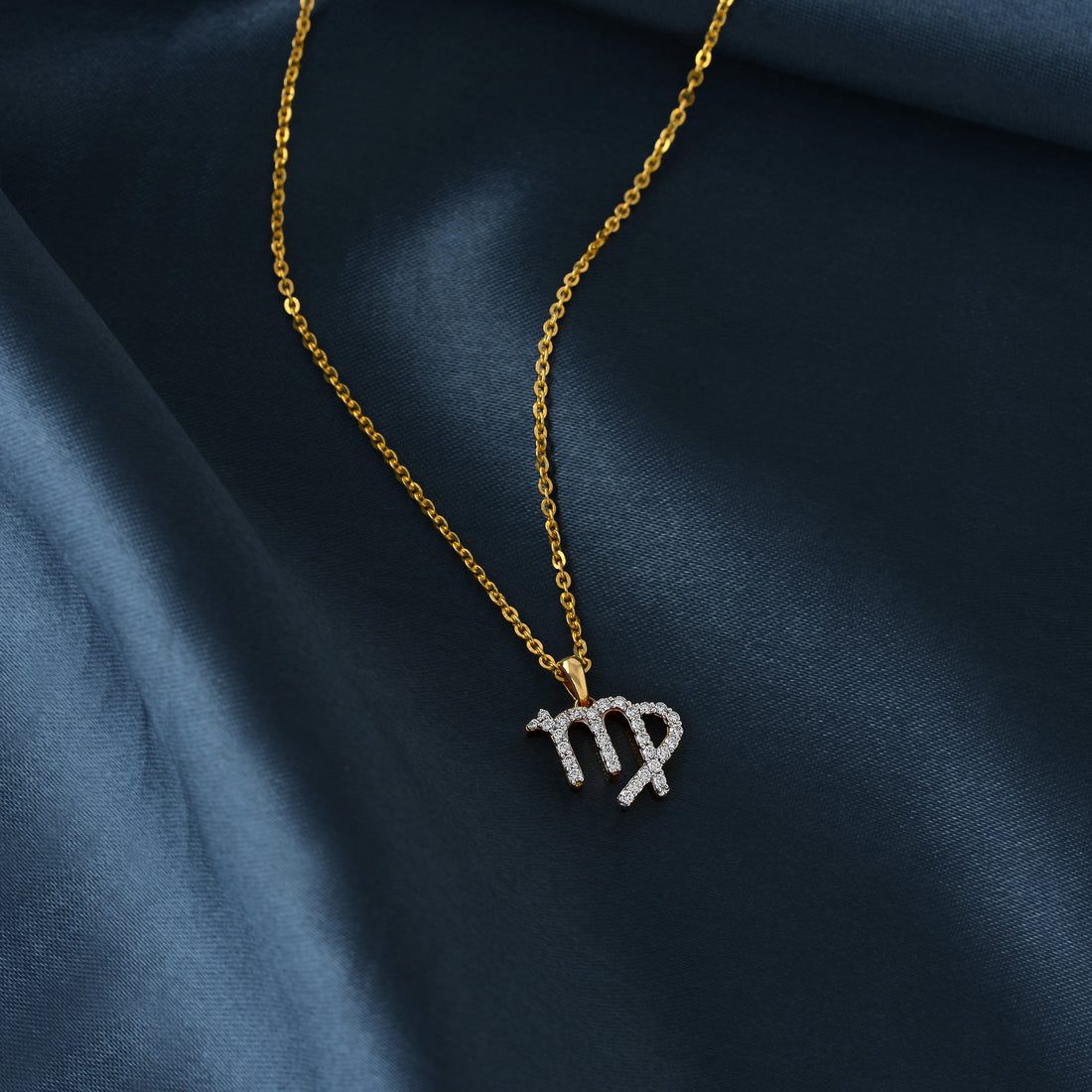 Gold Chain Virgo Zodiac Diamond Pendant - Krishna Jewellers Pearls and Gems