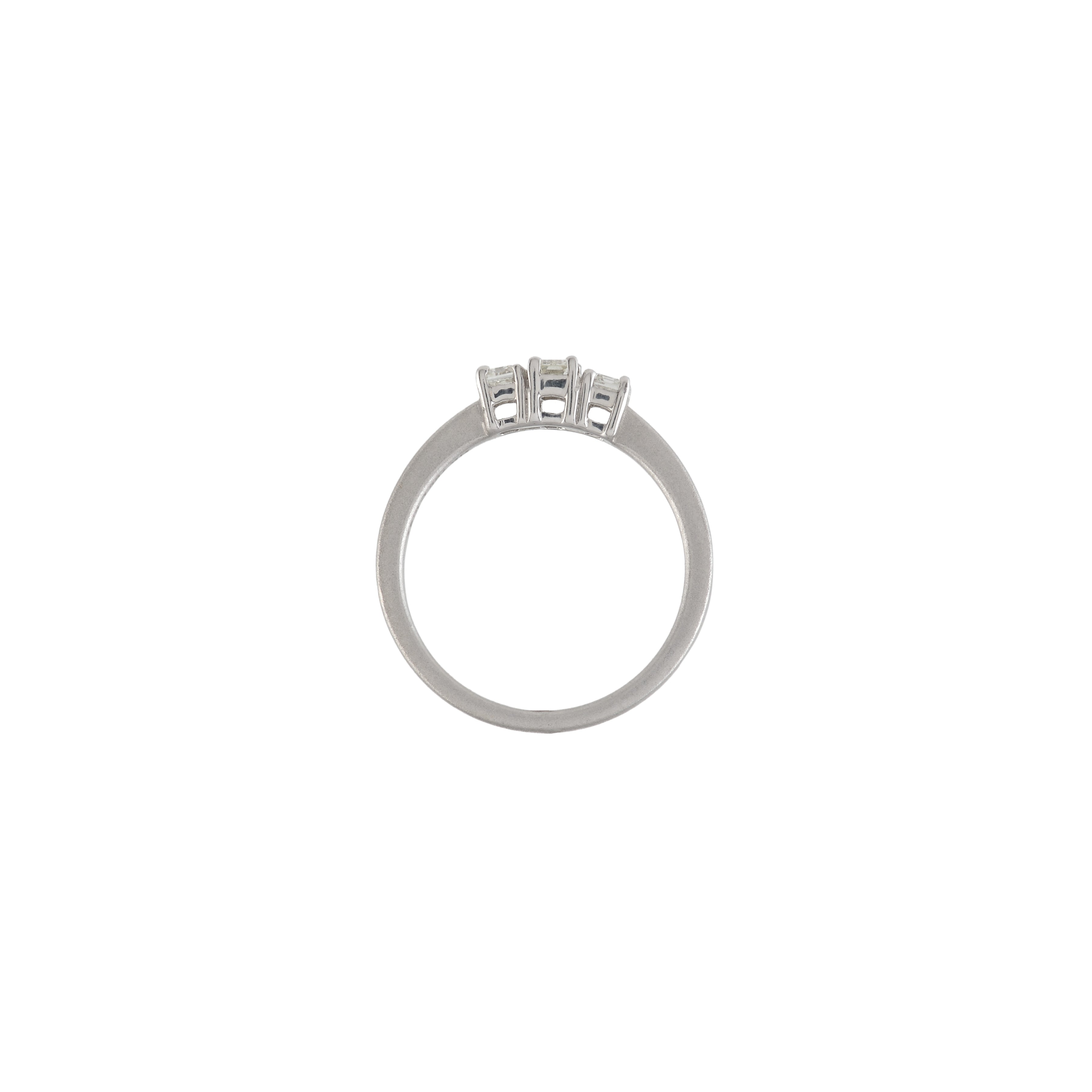 Emerald Cut Tri Diamond Ring - Krishna Jewellers Pearls and Gems