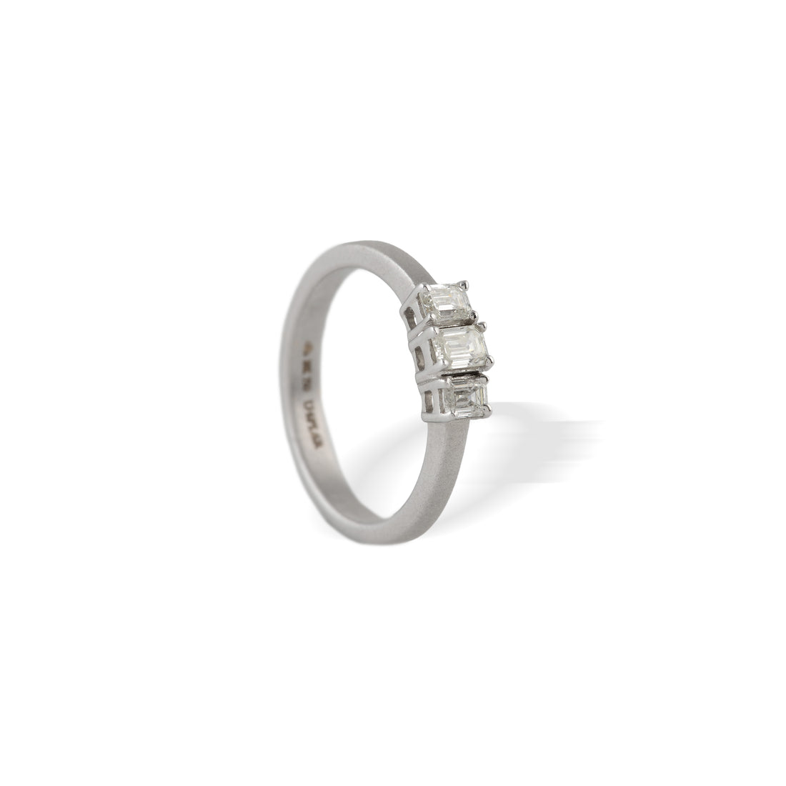 Emerald Cut Tri Diamond Ring - Krishna Jewellers Pearls and Gems