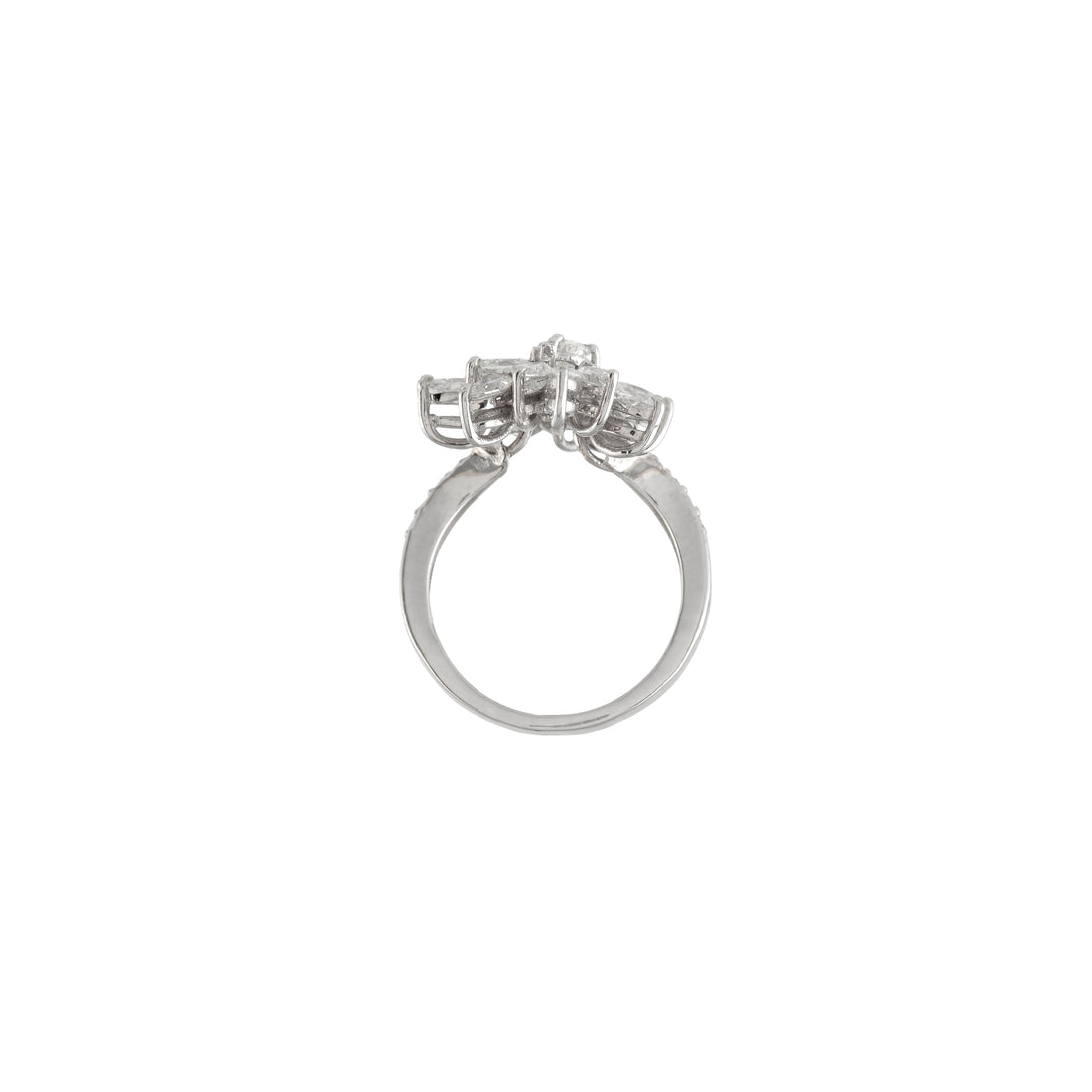 Floral Cluster Diamond Ring - Krishna Jewellers Pearls and Gems