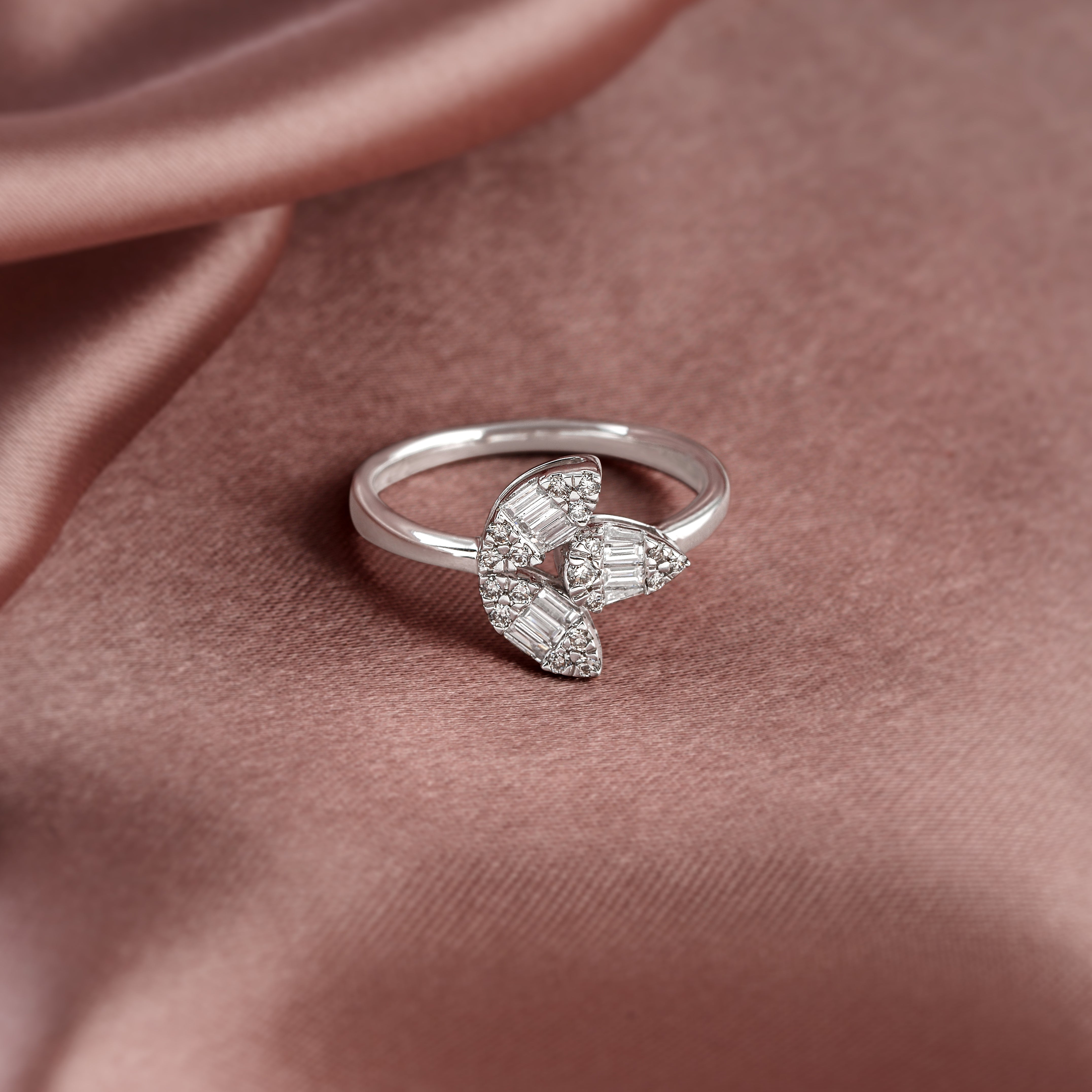 Marquise Cut Diamond Ring in White Gold - Krishna Jewellers Pearls and Gems