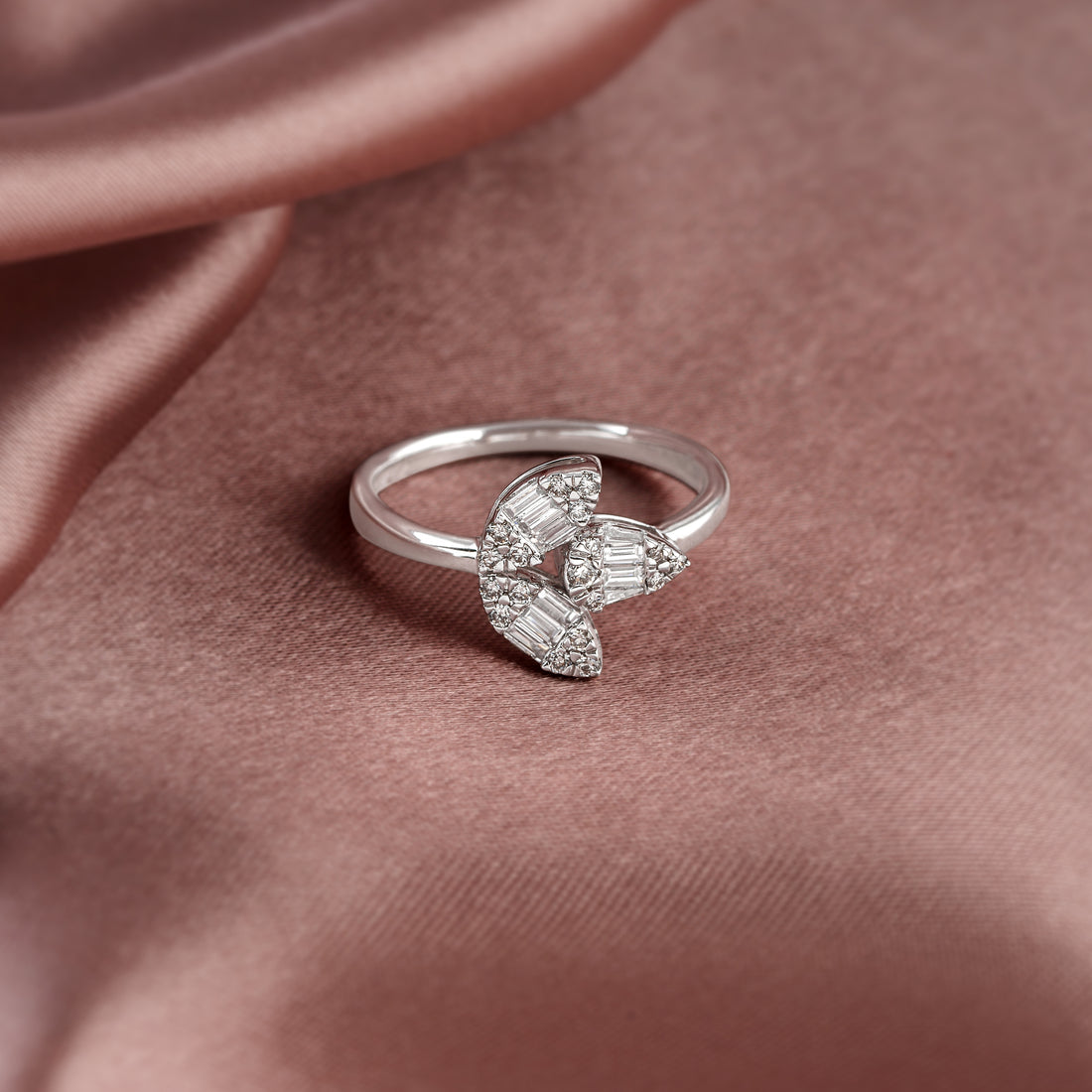 Marquise Cut Diamond Ring in White Gold - Krishna Jewellers Pearls and Gems