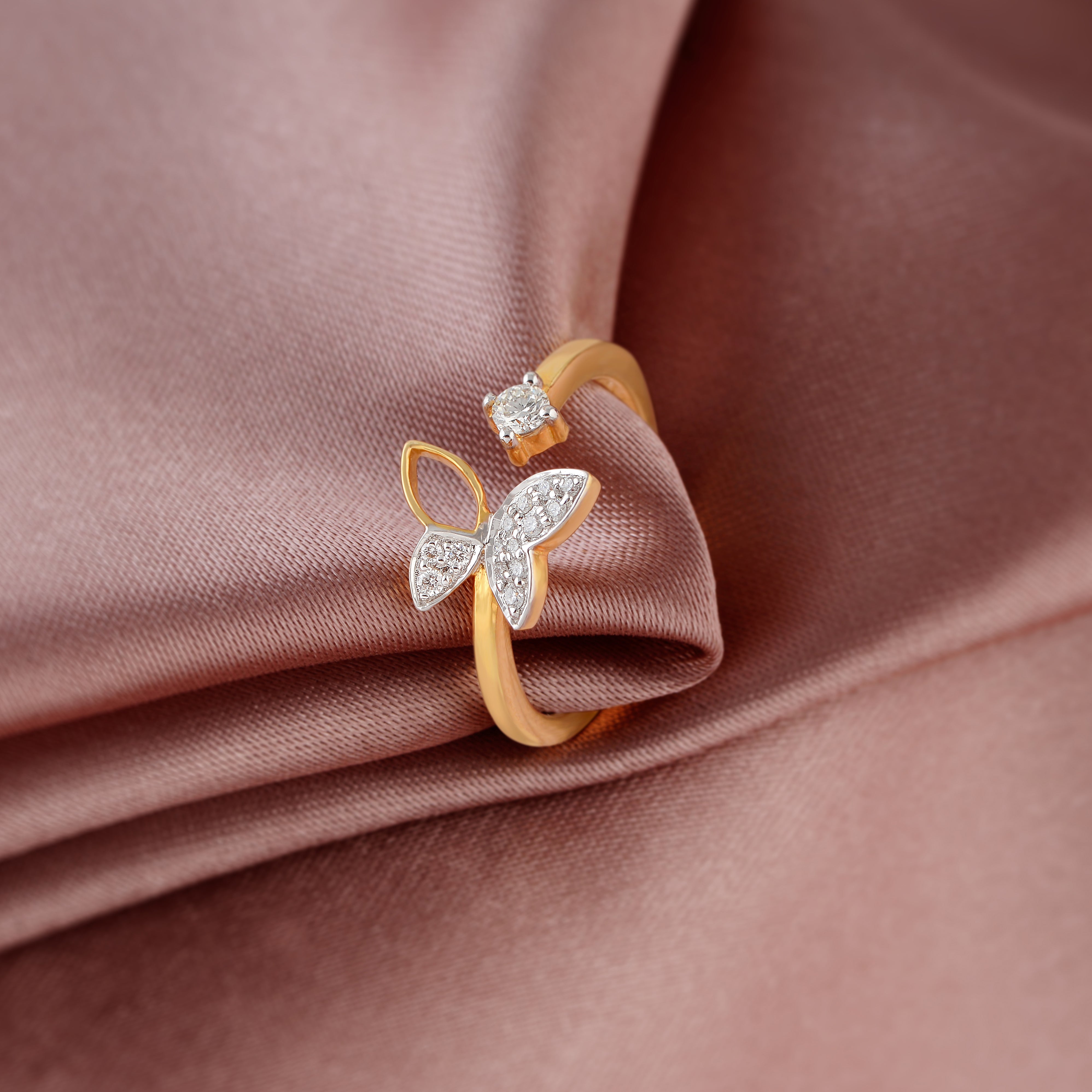 Sparkling Diamond Butterfly Ring - Krishna Jewellers Pearls and Gems