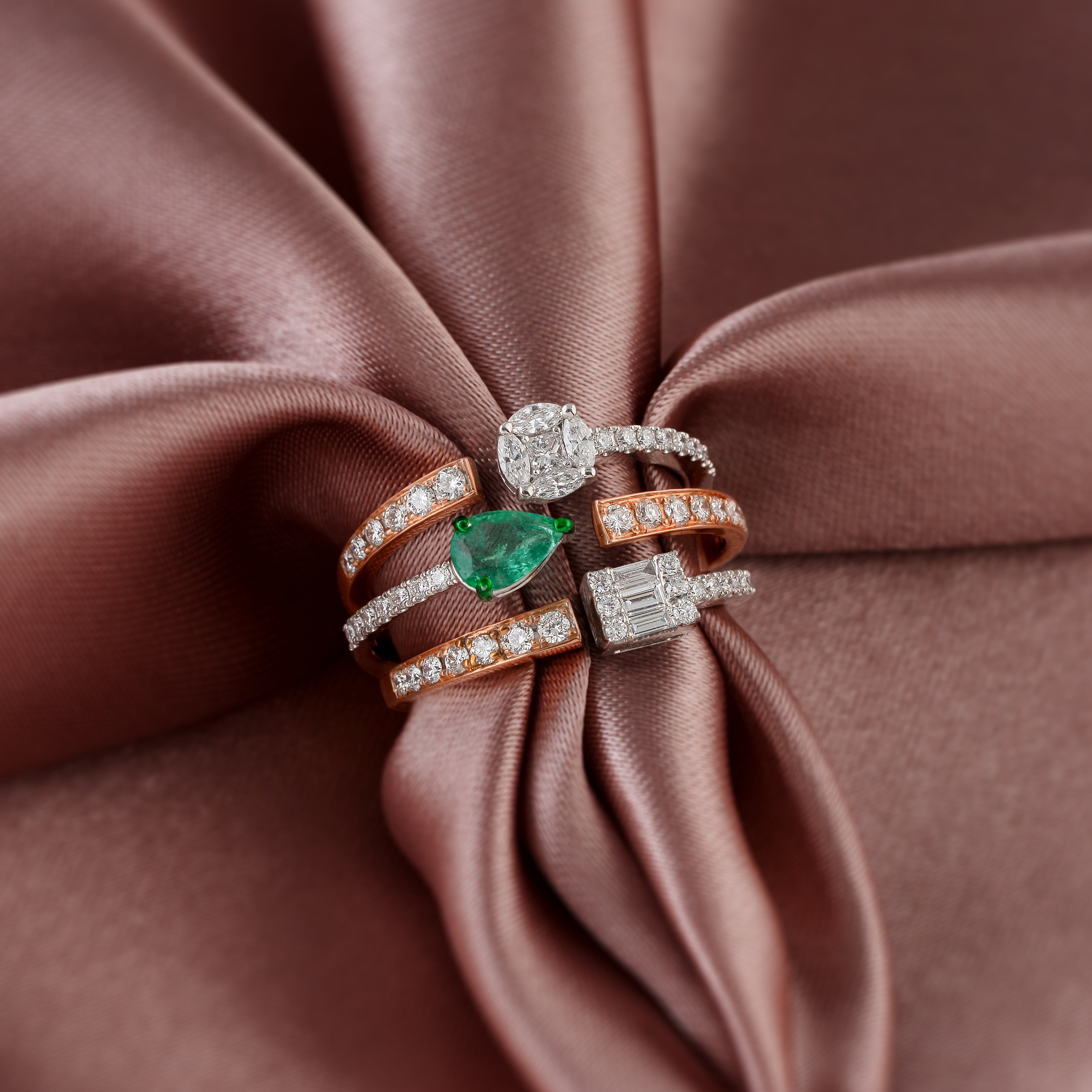 Triadic Solitaire Diamond Ring - Krishna Jewellers Pearls and Gems