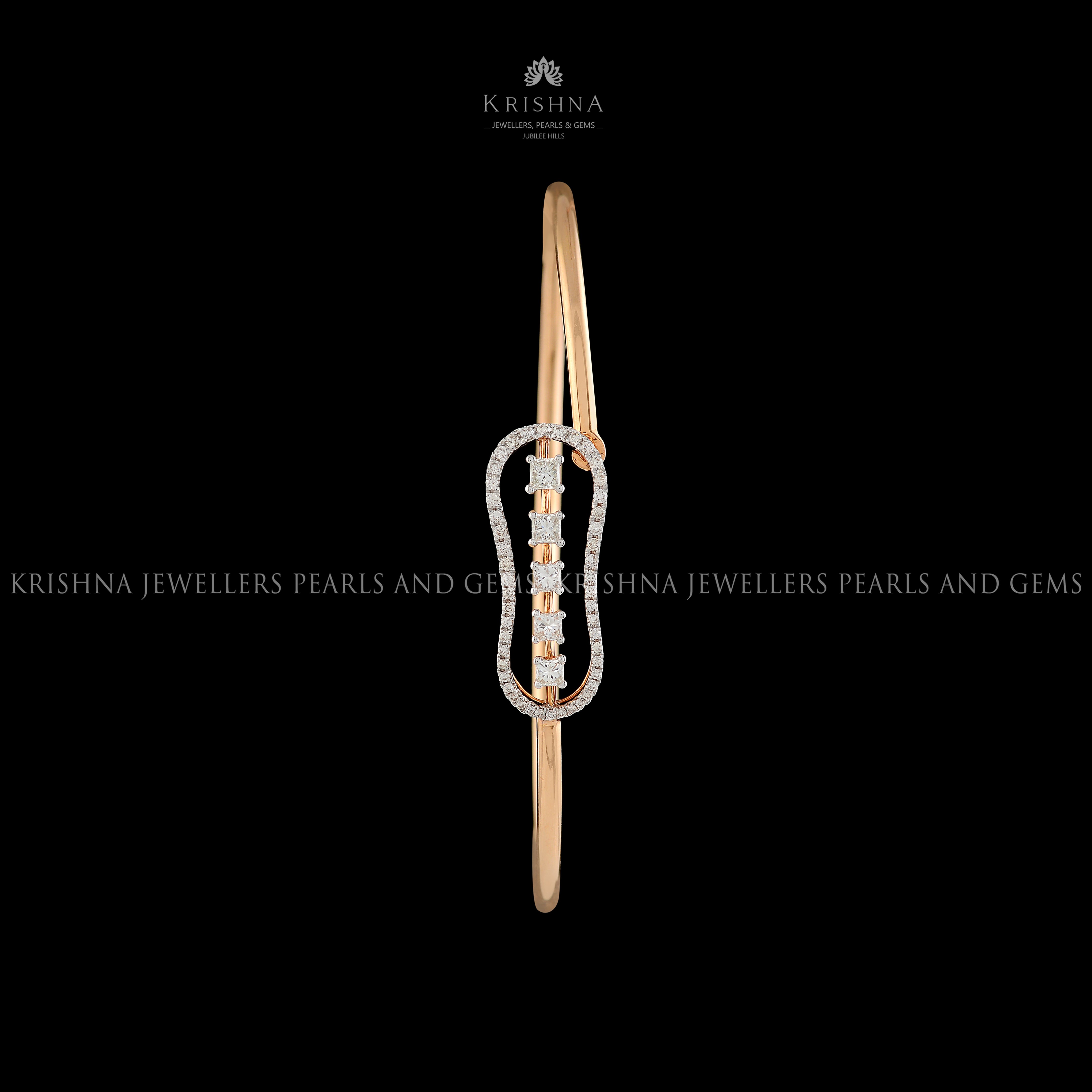 Diamond Tennis Bracelet in RoseGold - Krishna Jewellers Pearls and Gems
