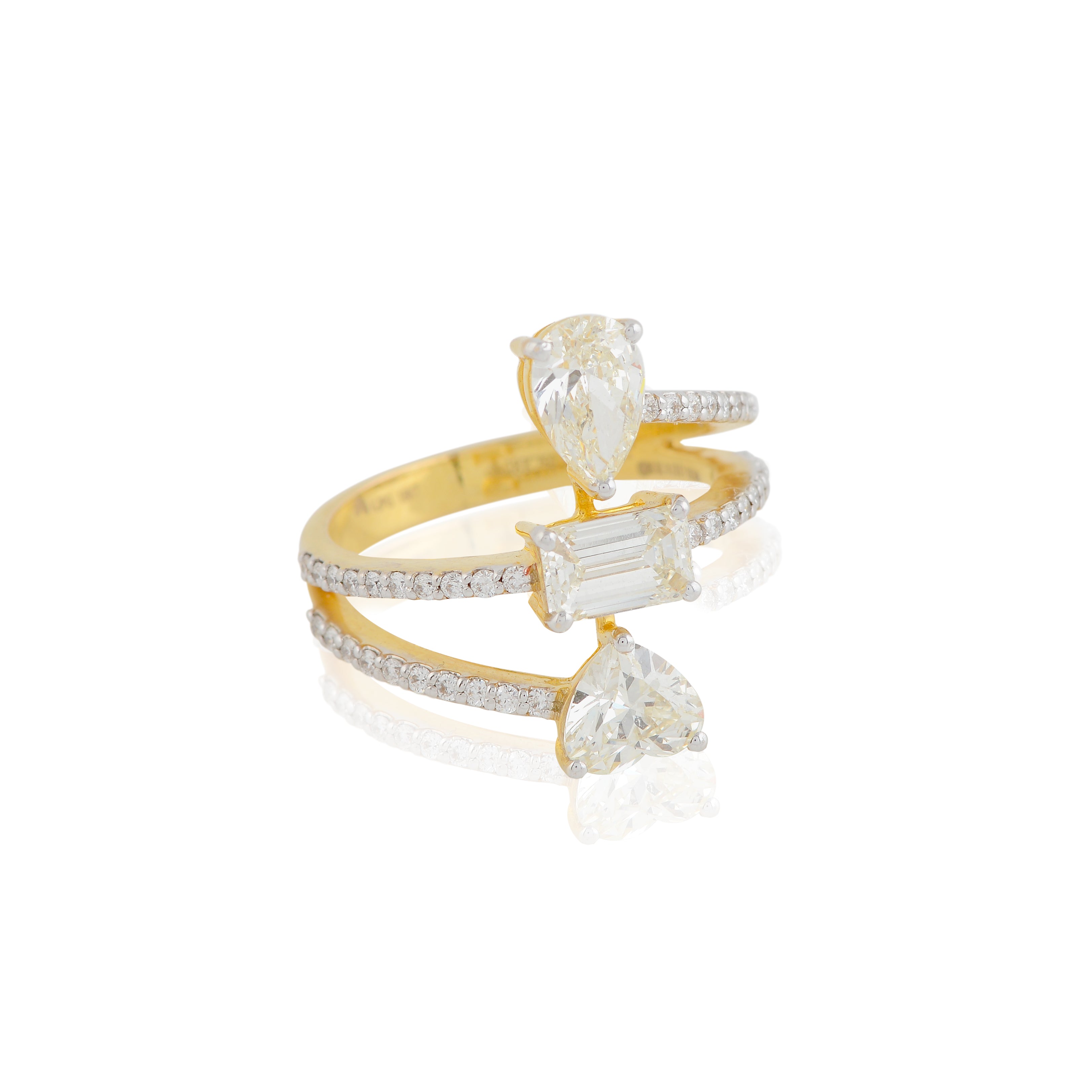 Pear & Heart Cut Diamond Ring - Krishna Jewellers Pearls and Gems