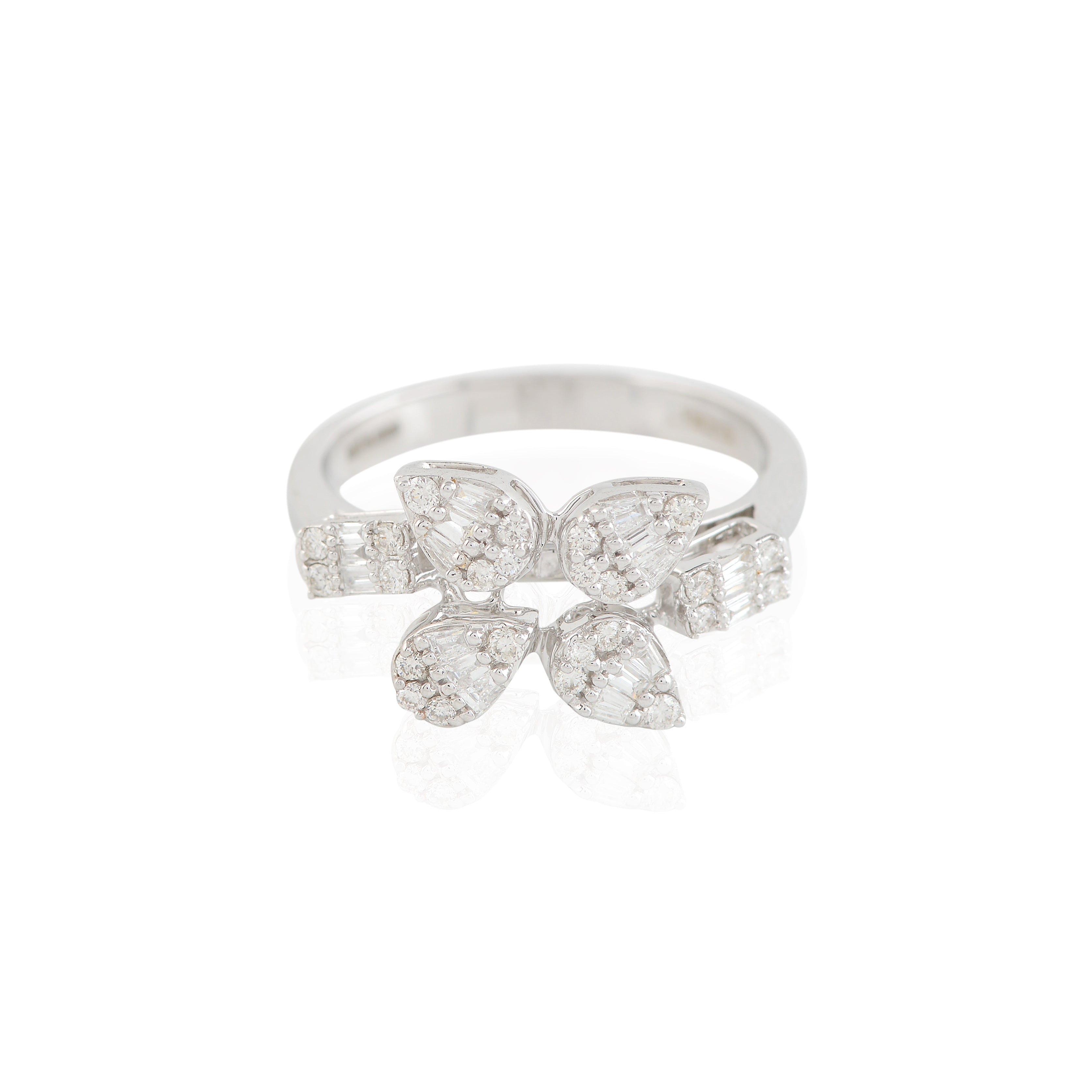 Regal Pear Cut Floral Diamond Ring - Krishna Jewellers Pearls and Gems