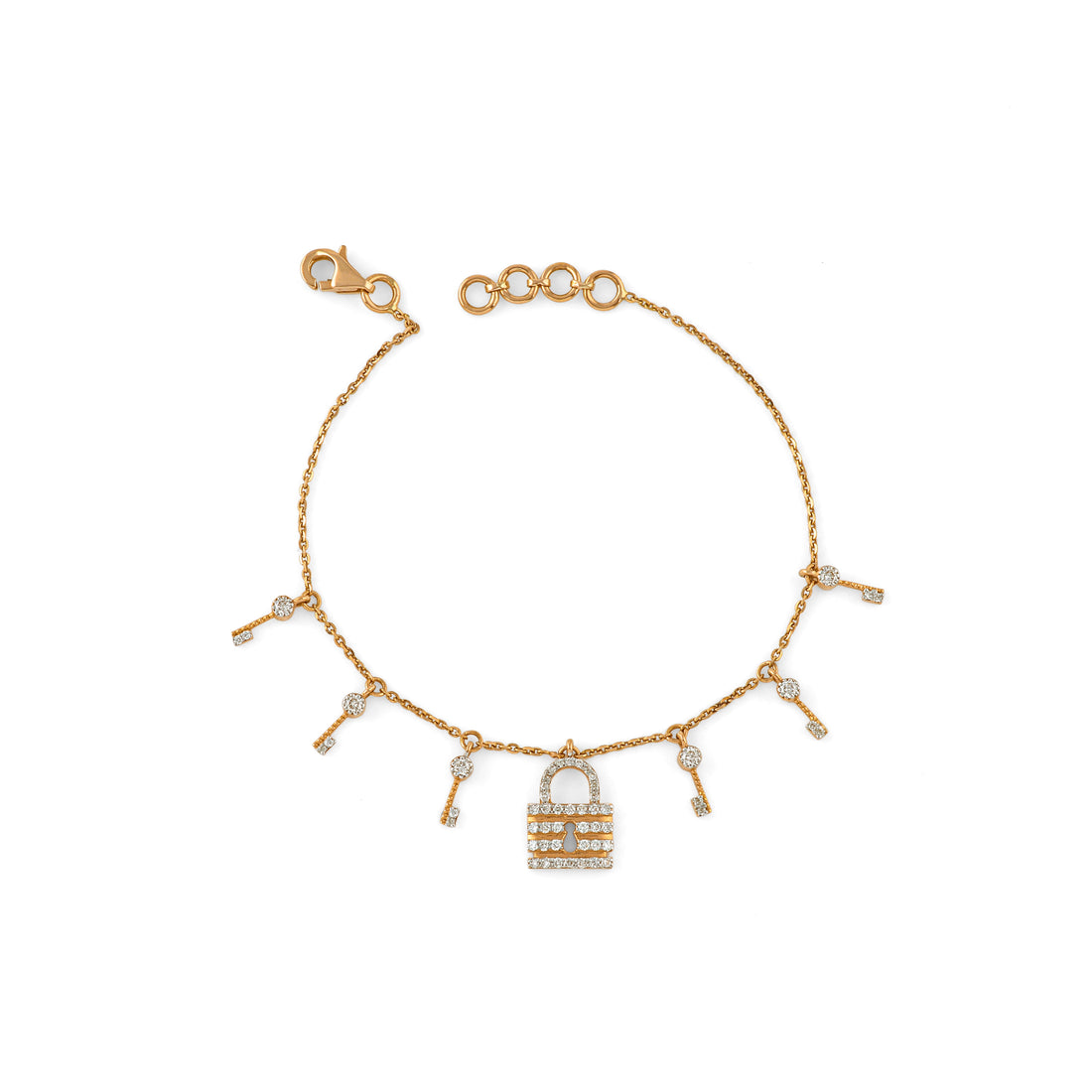 Minimalist Modern Lock and Key Diamond Bracelet - Krishna Jewellers Pearls and Gems
