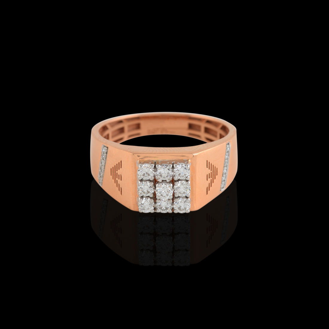 Mens Diamond Ring In Rosegold - Krishna Jewellers Pearls and Gems