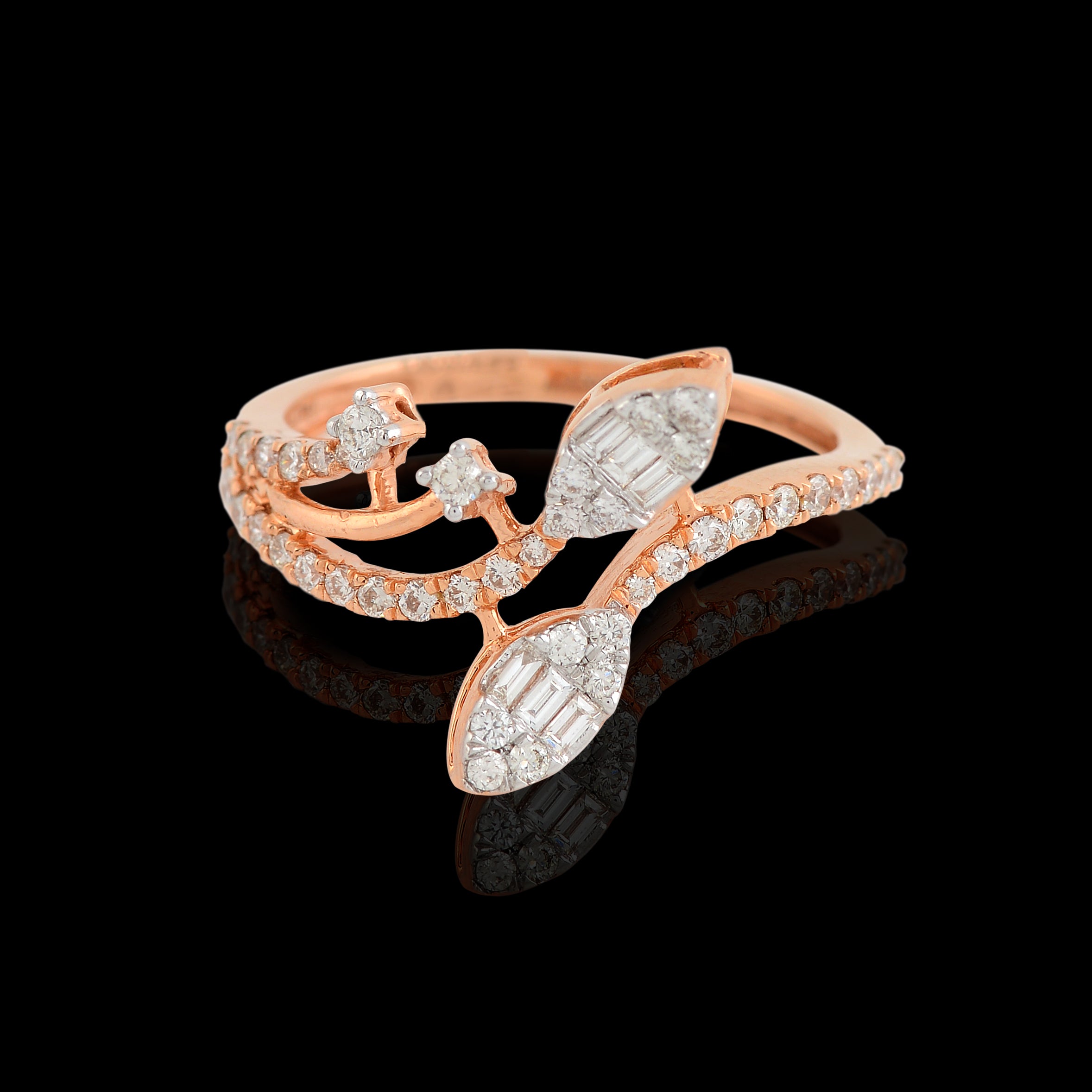 Sleek Rose Gold Diamond Ring - Krishna Jewellers Pearls and Gems