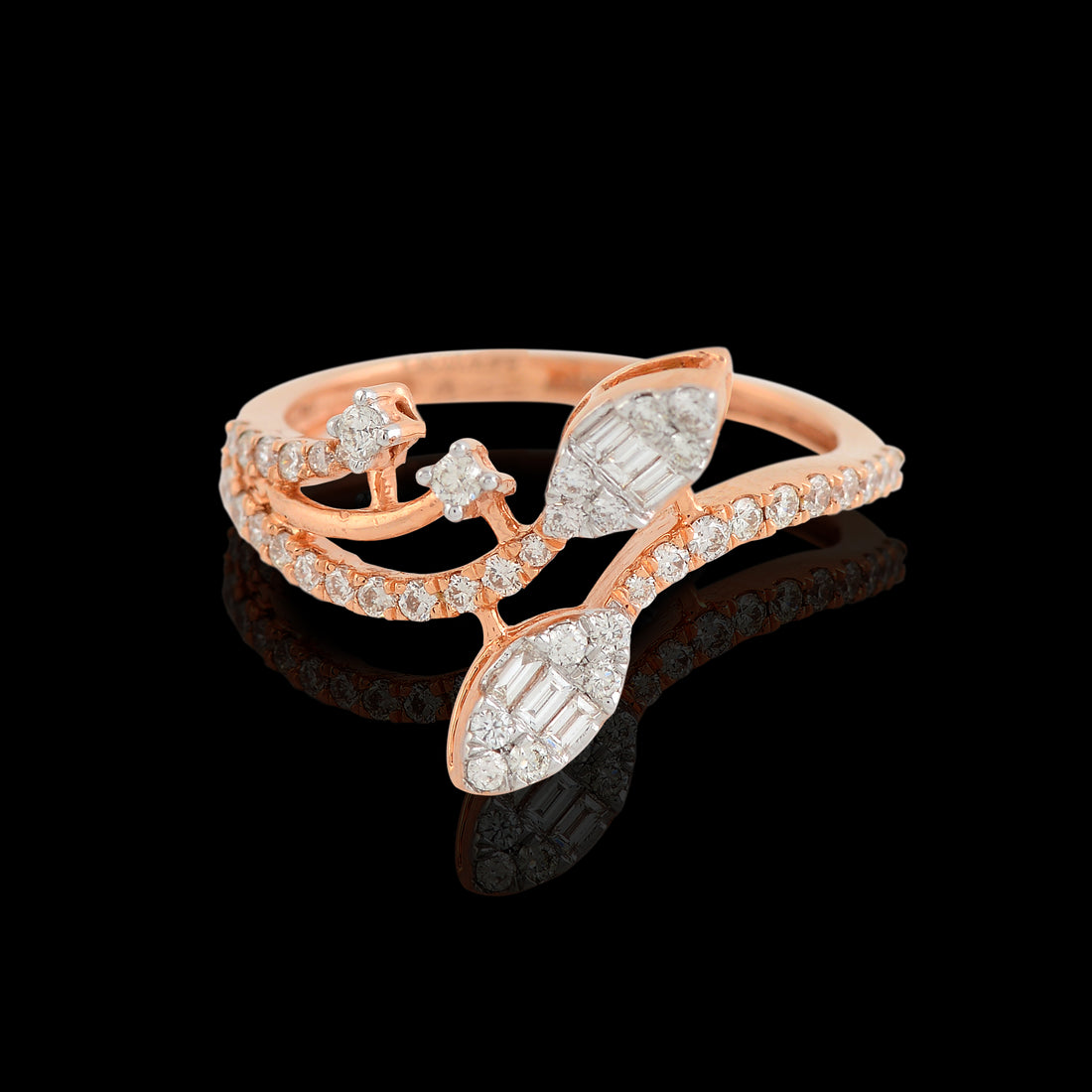 Sleek Rose Gold Diamond Ring - Krishna Jewellers Pearls and Gems