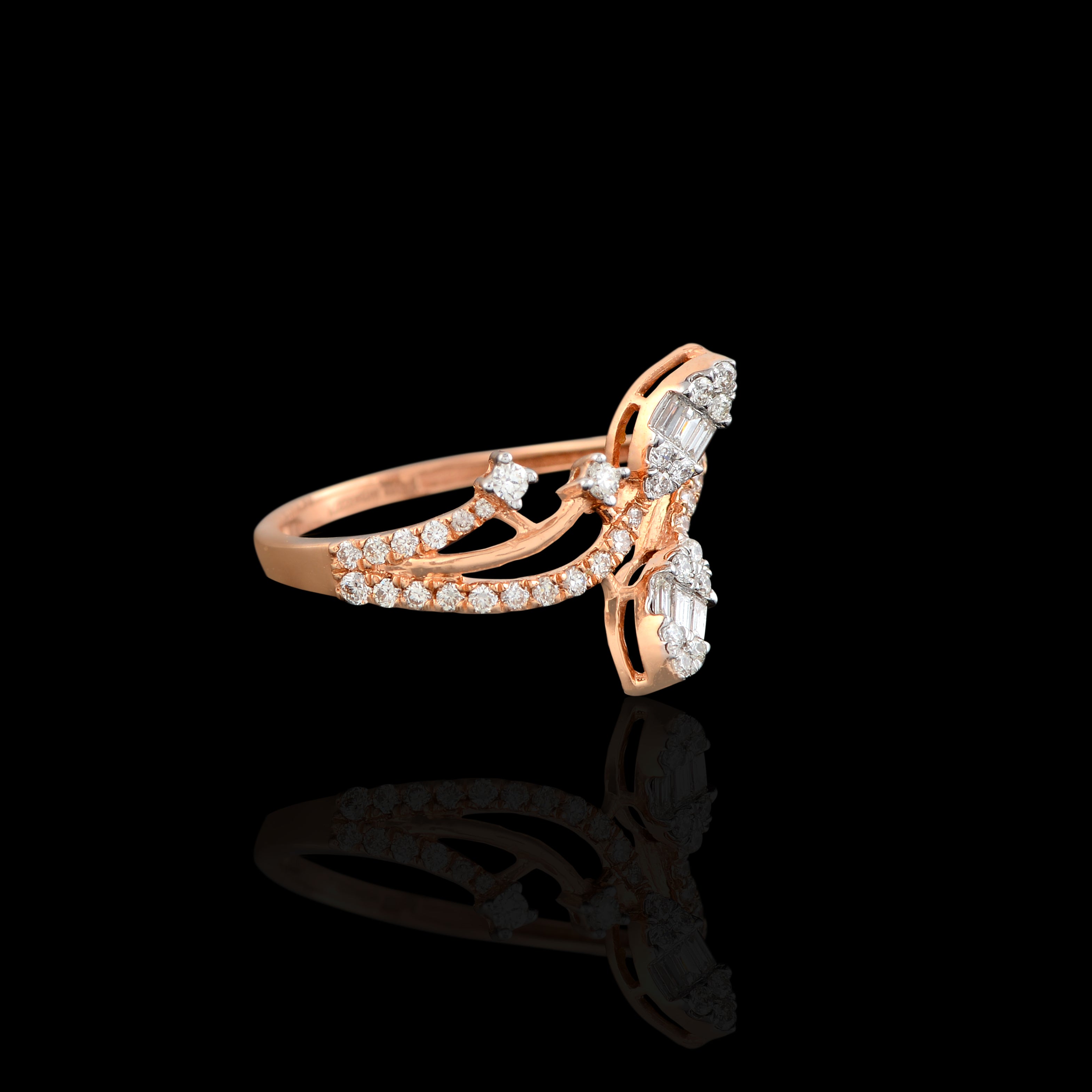 Sleek Rose Gold Diamond Ring - Krishna Jewellers Pearls and Gems