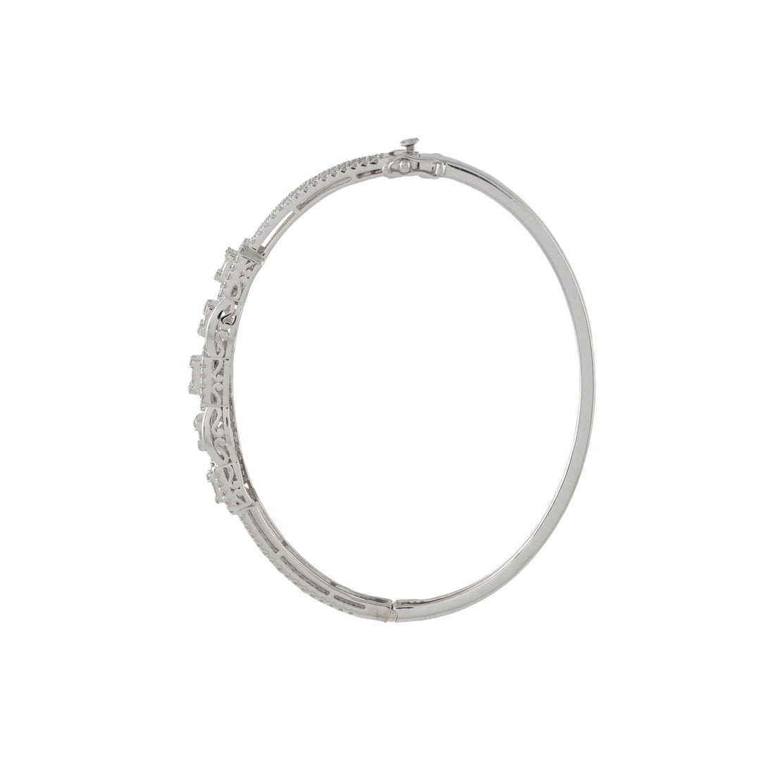 Square-Cut Diamond  White Gold Bracelet - Krishna Jewellers Pearls and Gems