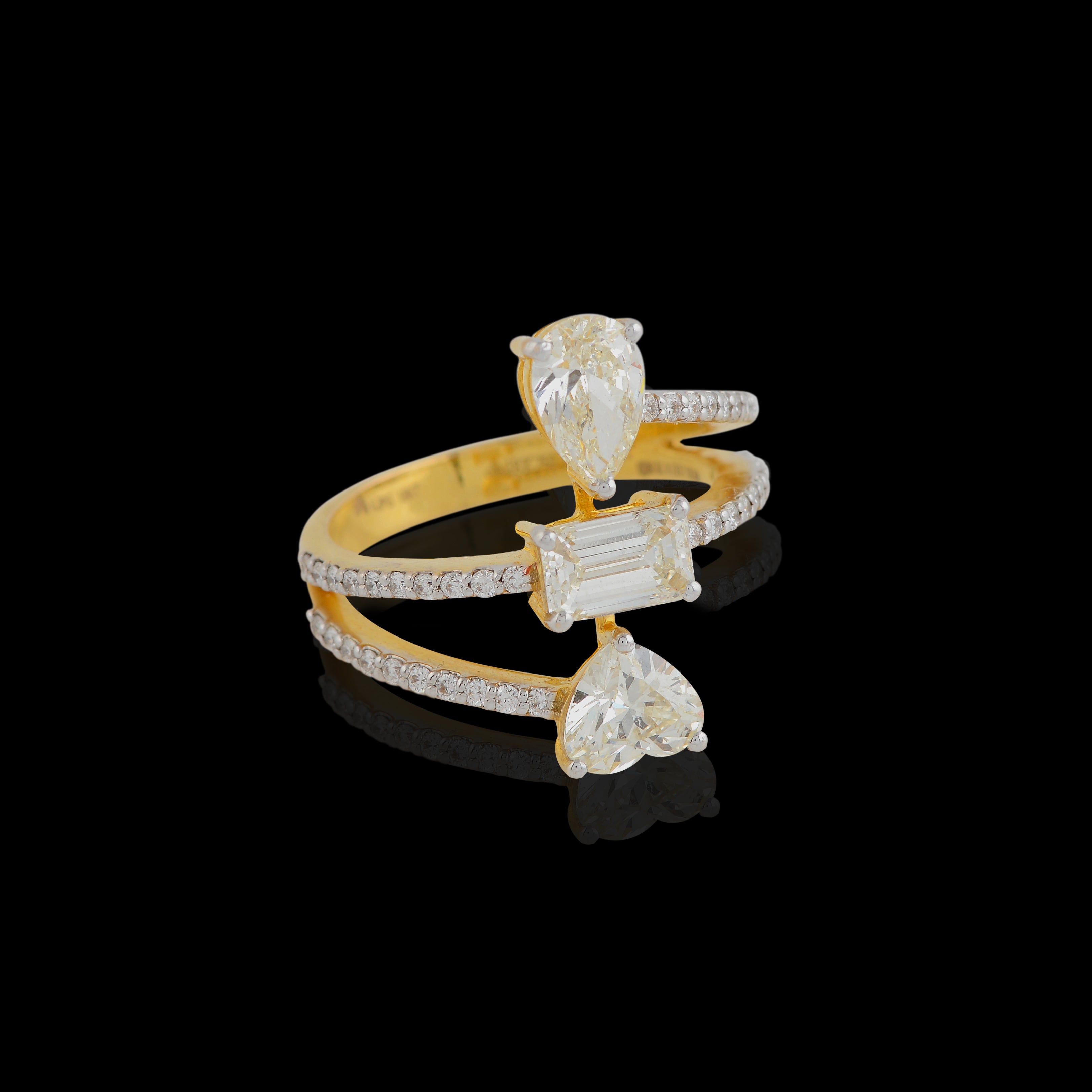 Pear & Heart Cut Diamond Ring - Krishna Jewellers Pearls and Gems