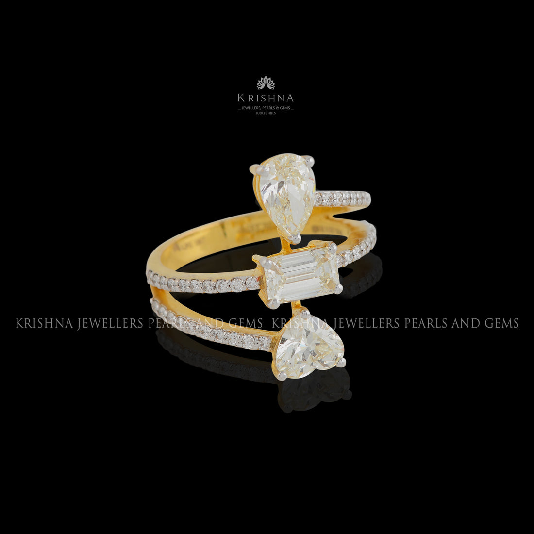 Pear & Heart Cut Diamond Ring - Krishna Jewellers Pearls and Gems