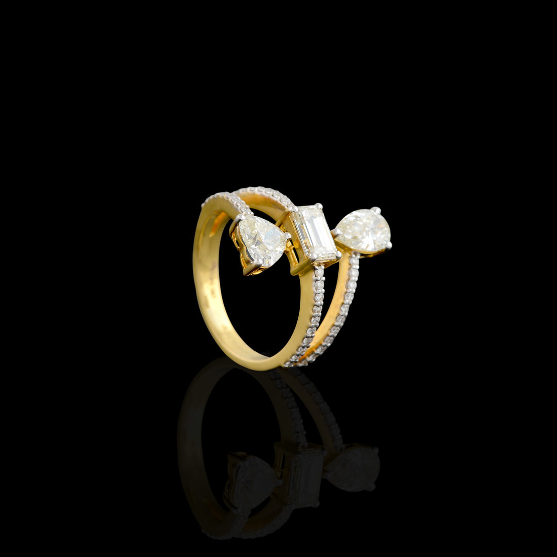 Pear & Heart Cut Diamond Ring - Krishna Jewellers Pearls and Gems