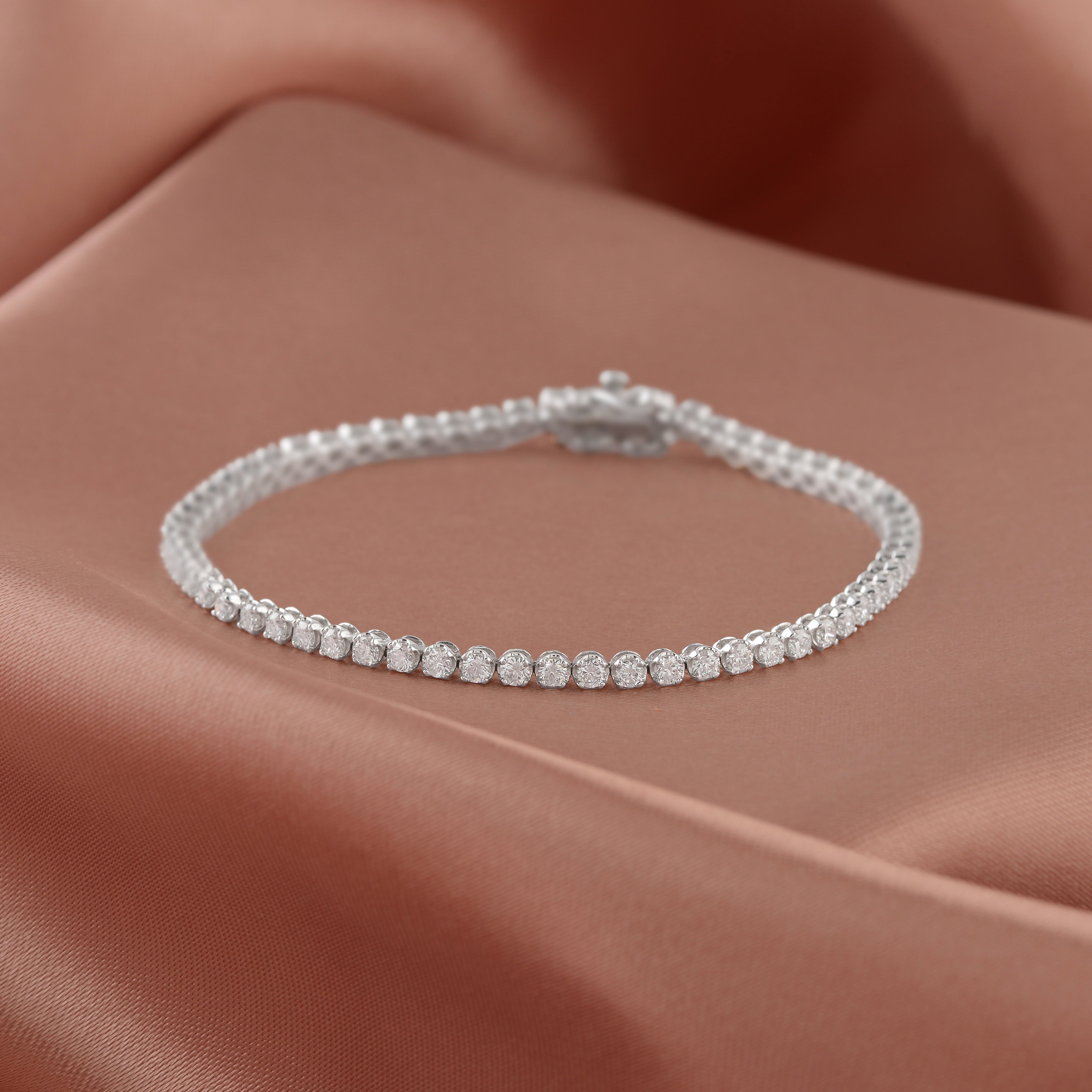 Sparkling Elegance Diamond Tennis Bracelet - Krishna Jewellers Pearls and Gems