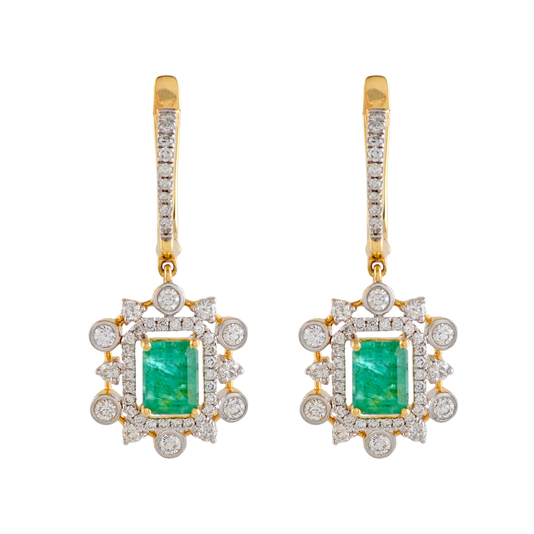 Floral Diamond Jacket Earrings - Krishna Jewellers Pearls and Gems