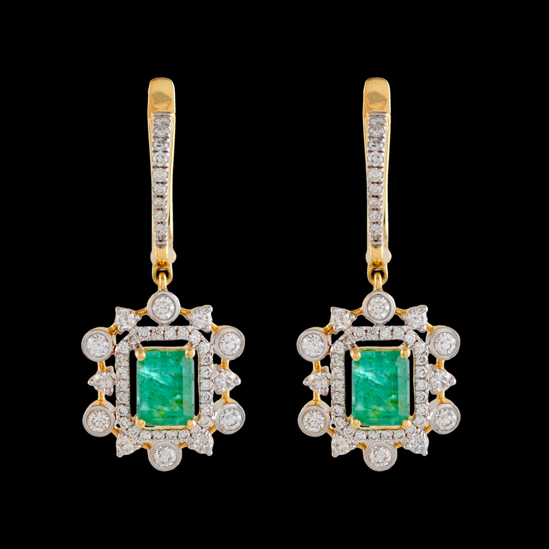Floral Diamond Jacket Earrings - Krishna Jewellers Pearls and Gems