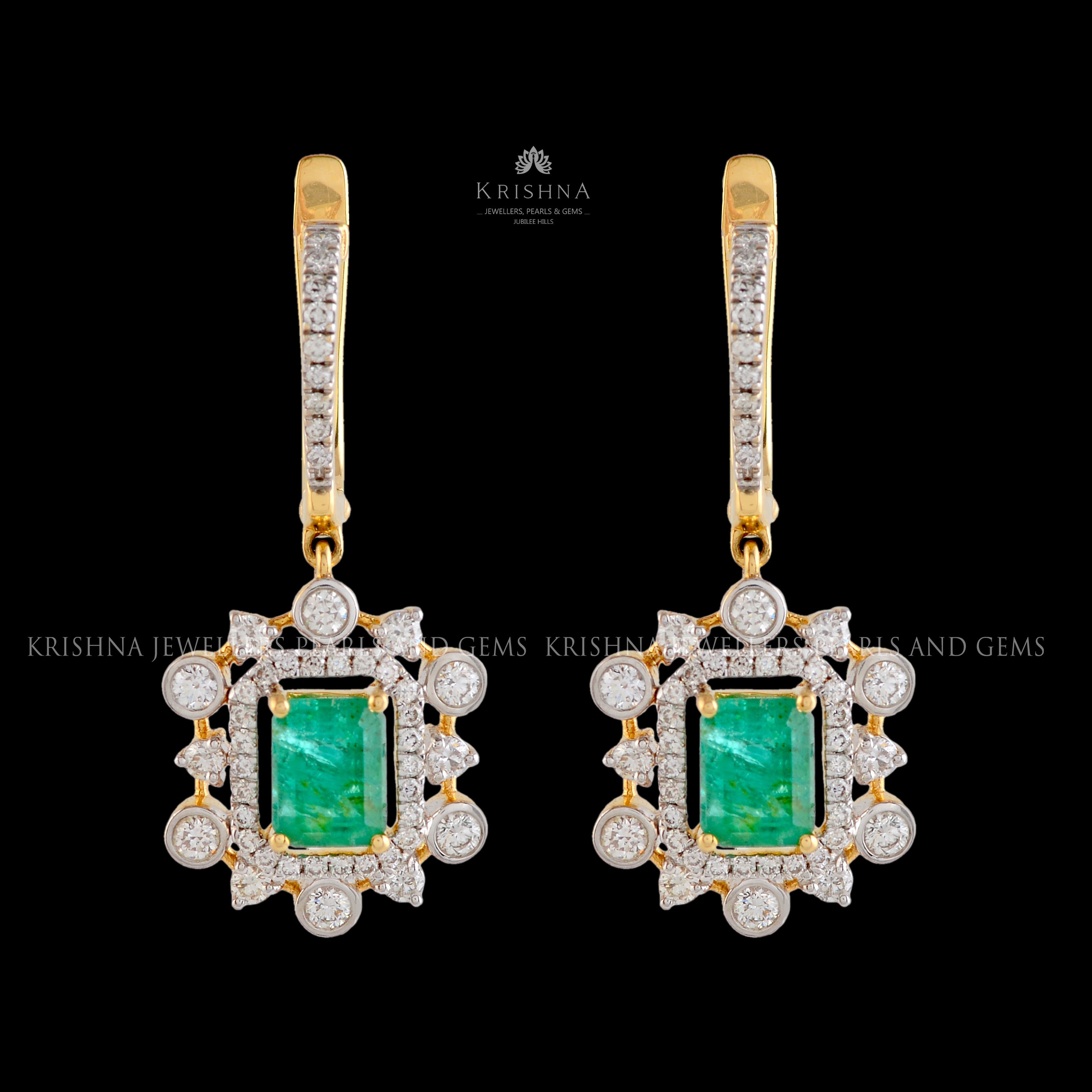 Floral Diamond Jacket Earrings - Krishna Jewellers Pearls and Gems