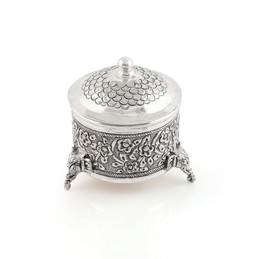 Elephant Motif Antique Silver Bharni - Krishna Jewellers Pearls and Gems