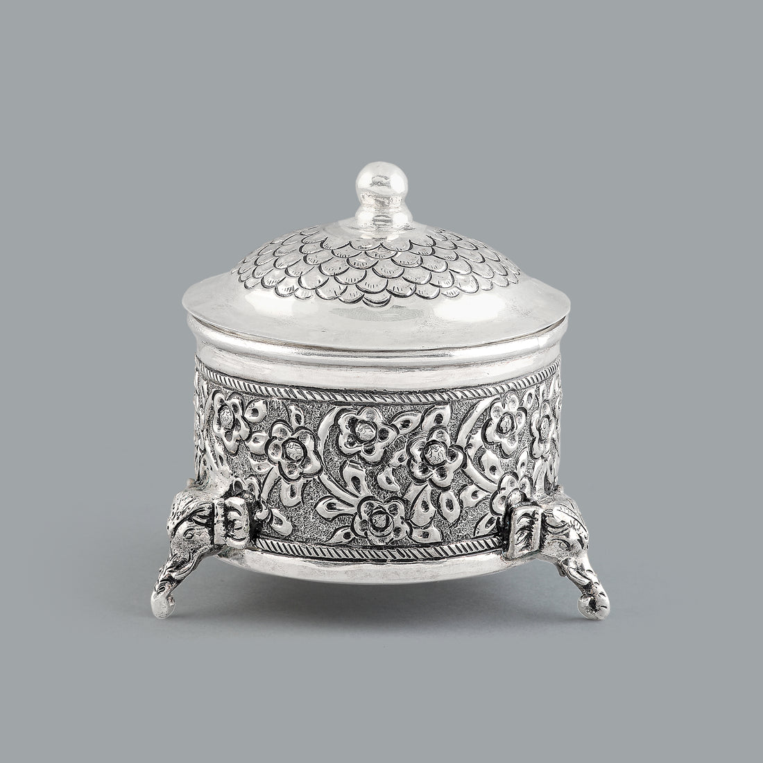 Elephant Motif Antique Silver Bharni - Krishna Jewellers Pearls and Gems