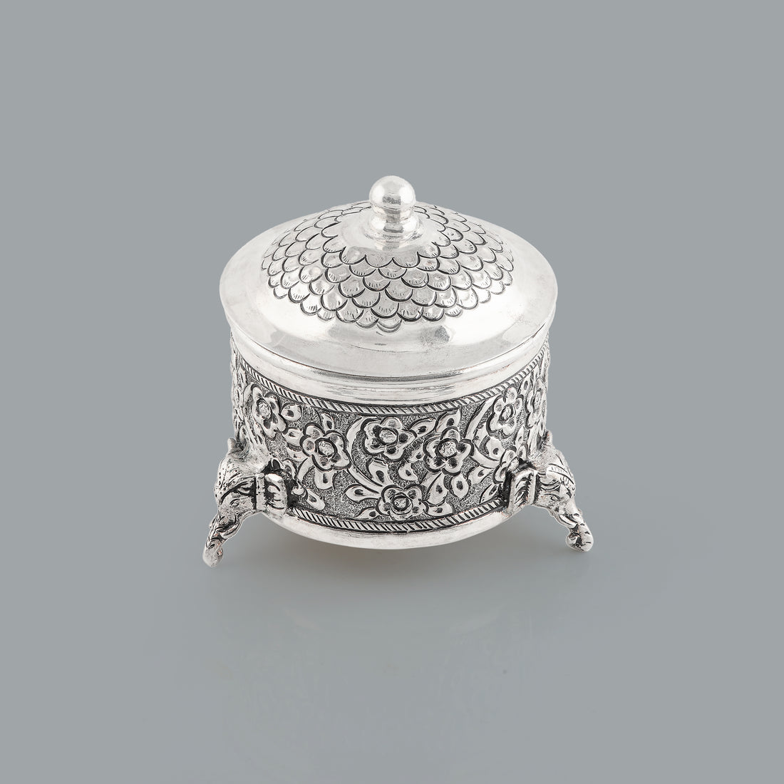 Elephant Motif Antique Silver Bharni - Krishna Jewellers Pearls and Gems