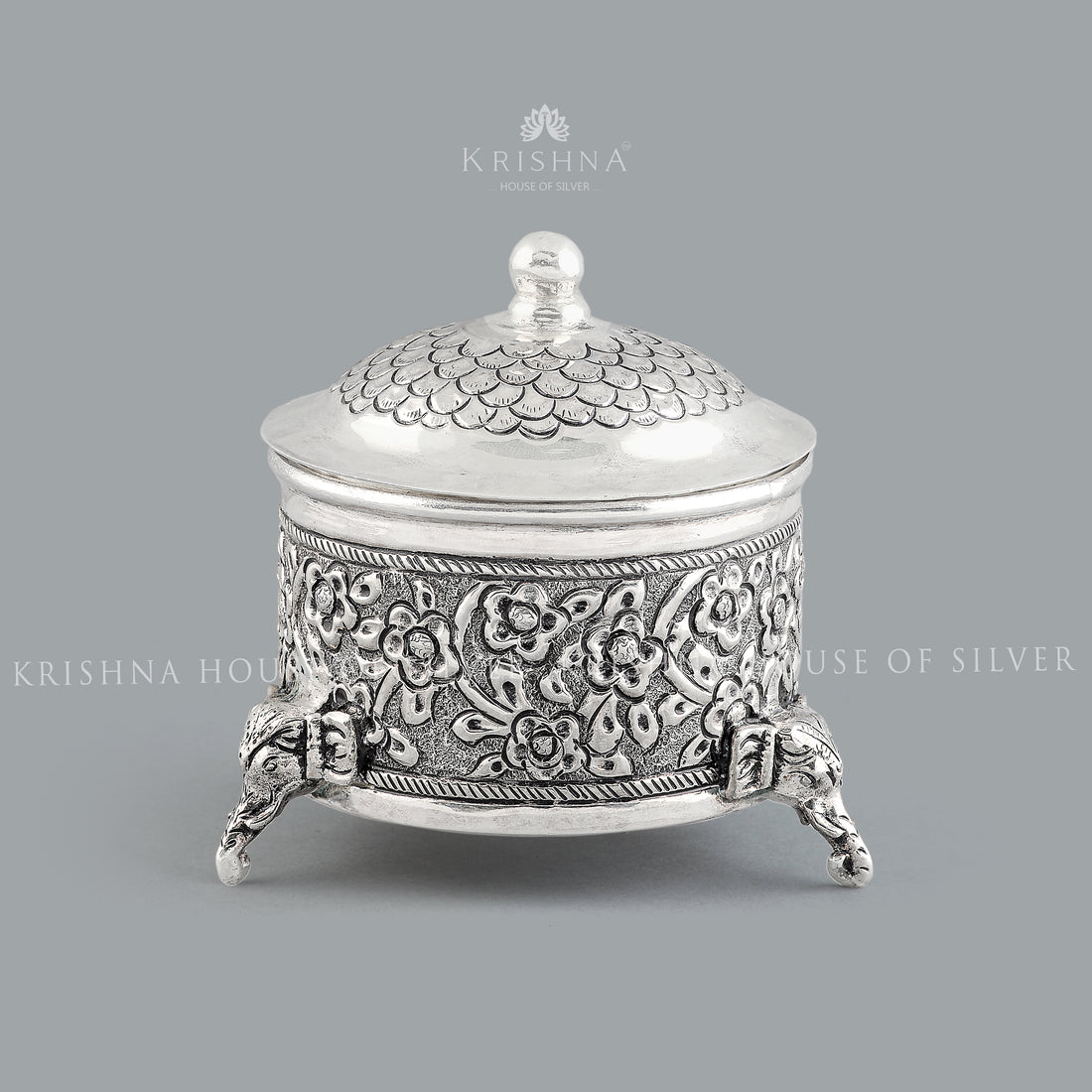 Elephant Motif Antique Silver Bharni - Krishna Jewellers Pearls and Gems