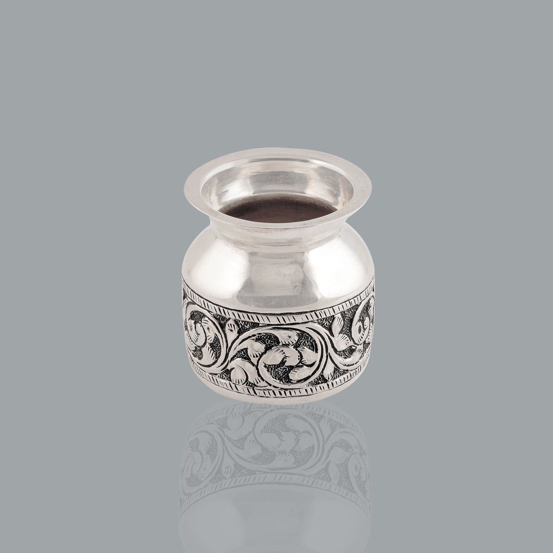 Floral Silver Vessels For Pooja - Krishna Jewellers Pearls and Gems