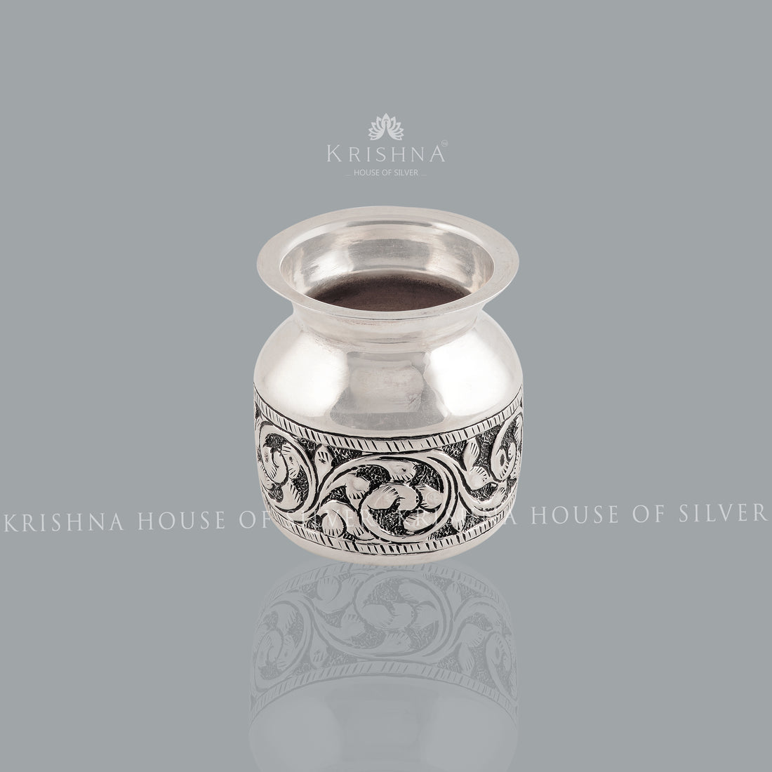 Floral Silver Vessels For Pooja - Krishna Jewellers Pearls and Gems