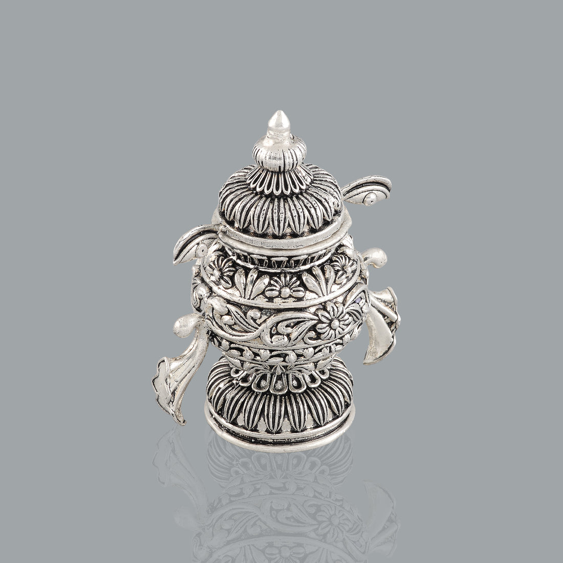 Aberrant Silver Kumkum Box - Krishna Jewellers Pearls and Gems