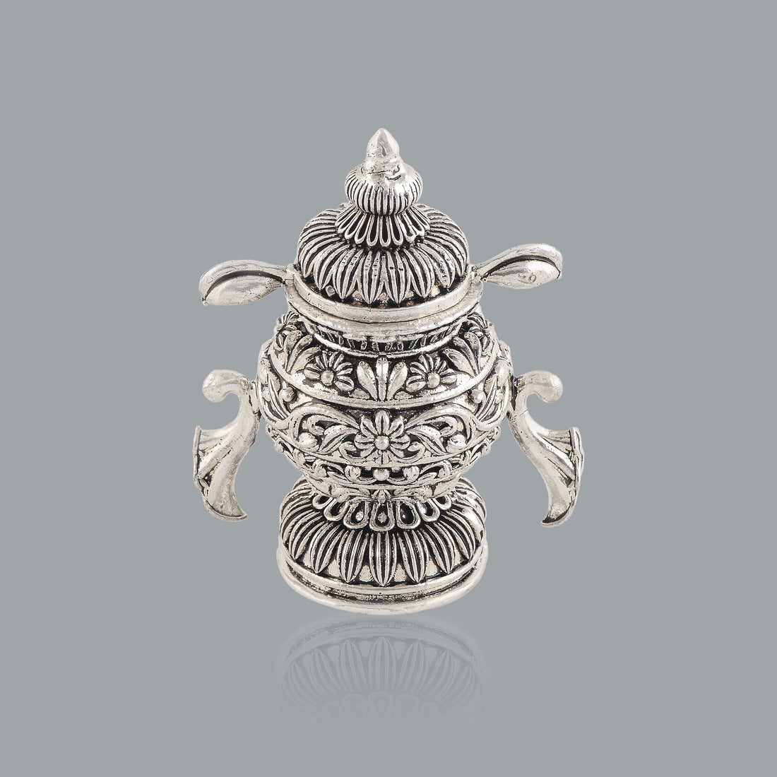 Aberrant Silver Kumkum Box - Krishna Jewellers Pearls and Gems